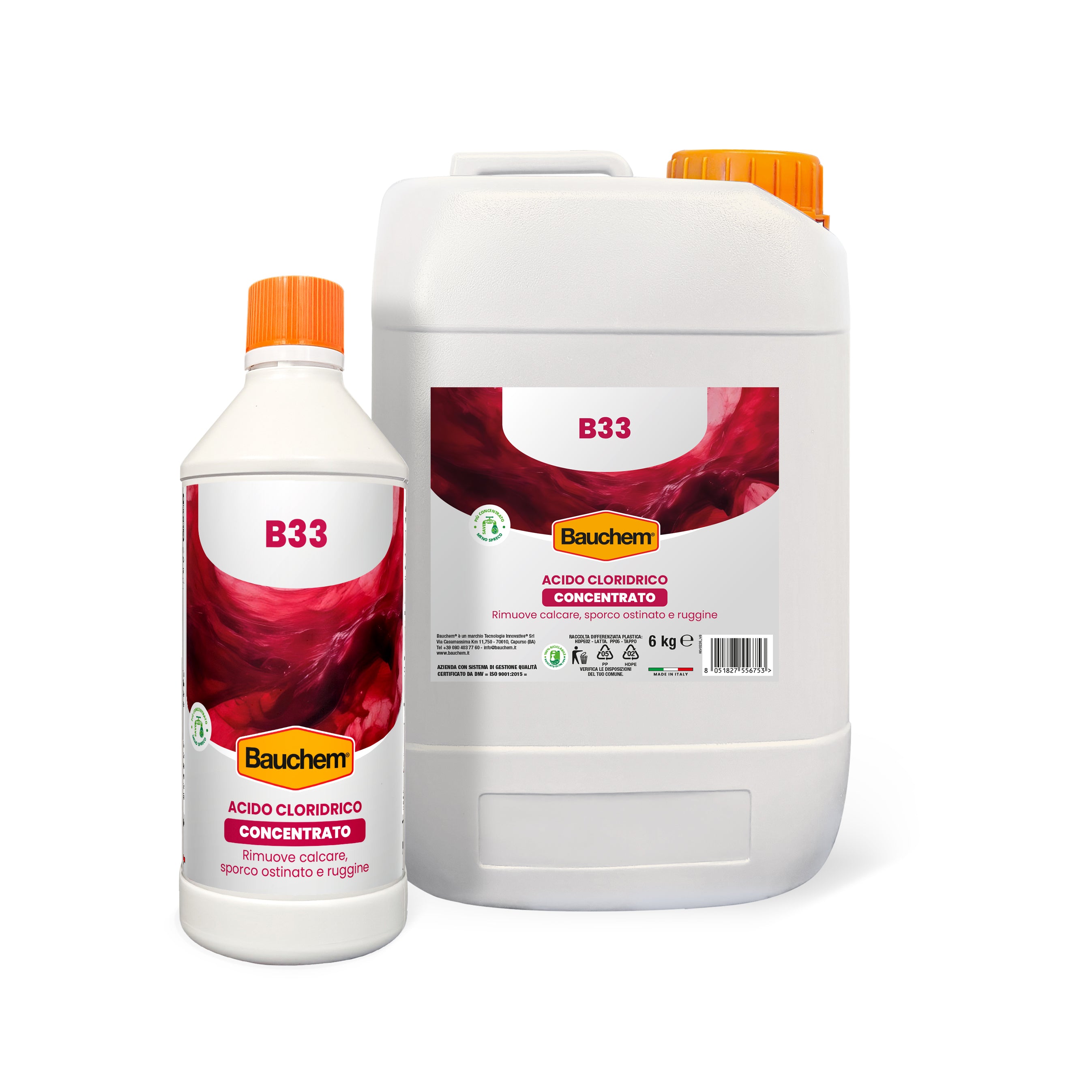 B33. Acido cloridrico concentrato, rimuove calcare, sporco e ruggine