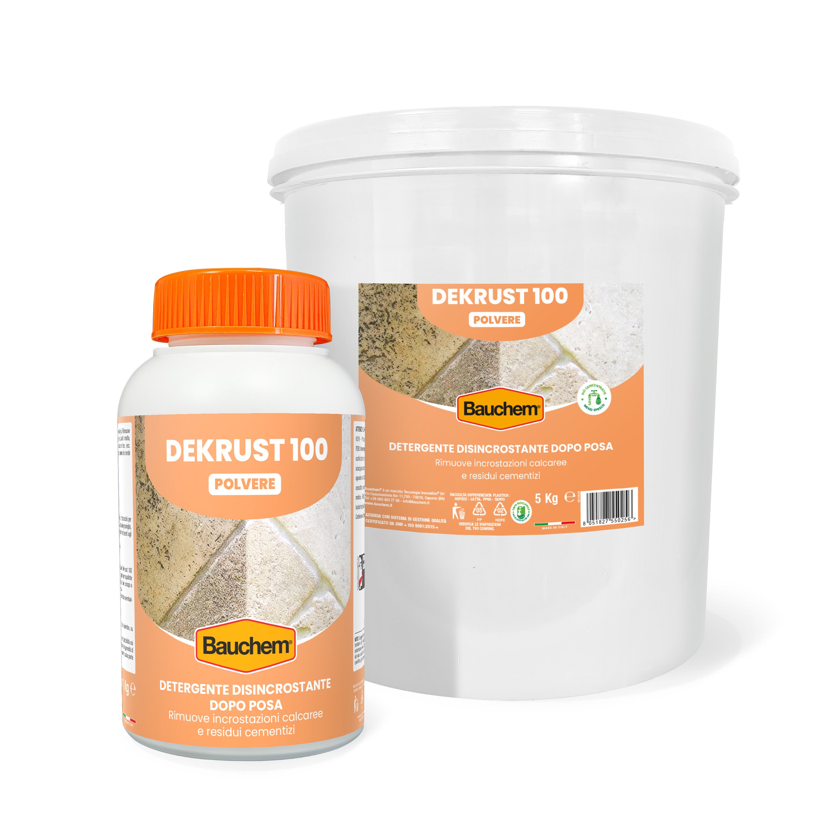 DEKRUST 100 POLVERE. Detergente disincrostante dopo posa in polvere per pavimenti, rivestimenti e fughe