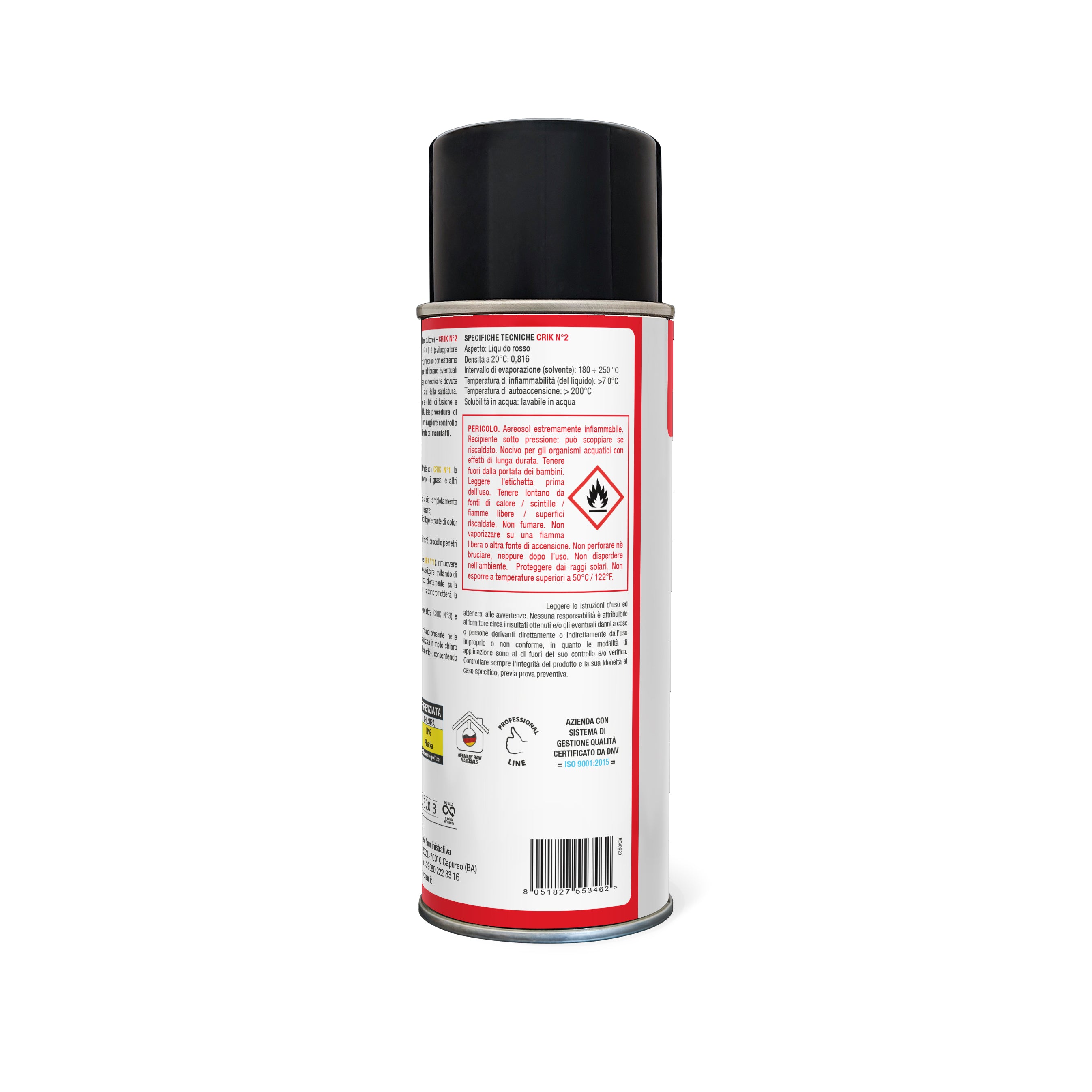 Crik N2 - 400 ml. Rivelatori di cricche - Liquido penetrante rosso