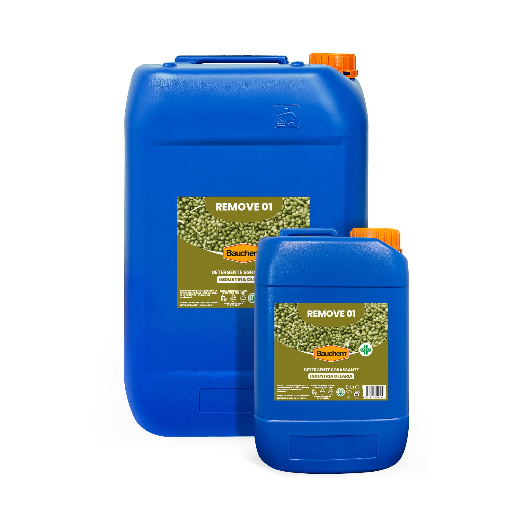 REMOV 01. Detergente sgrassante concentrato per l'industria olearia