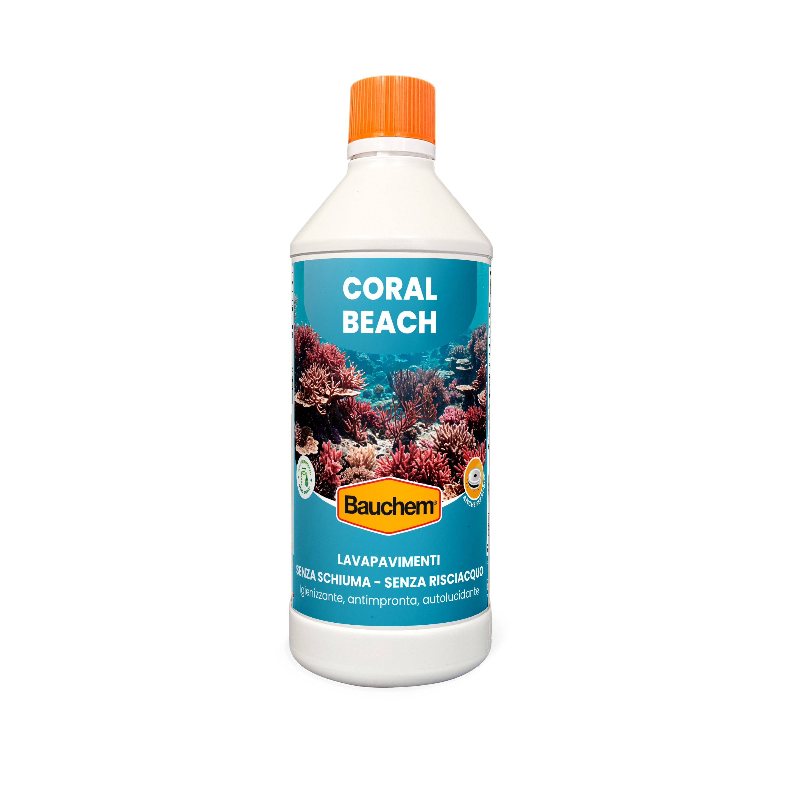CORAL BEACH. Lavapavimenti igienizzante autolucidante, antimpronte senza risciacquo