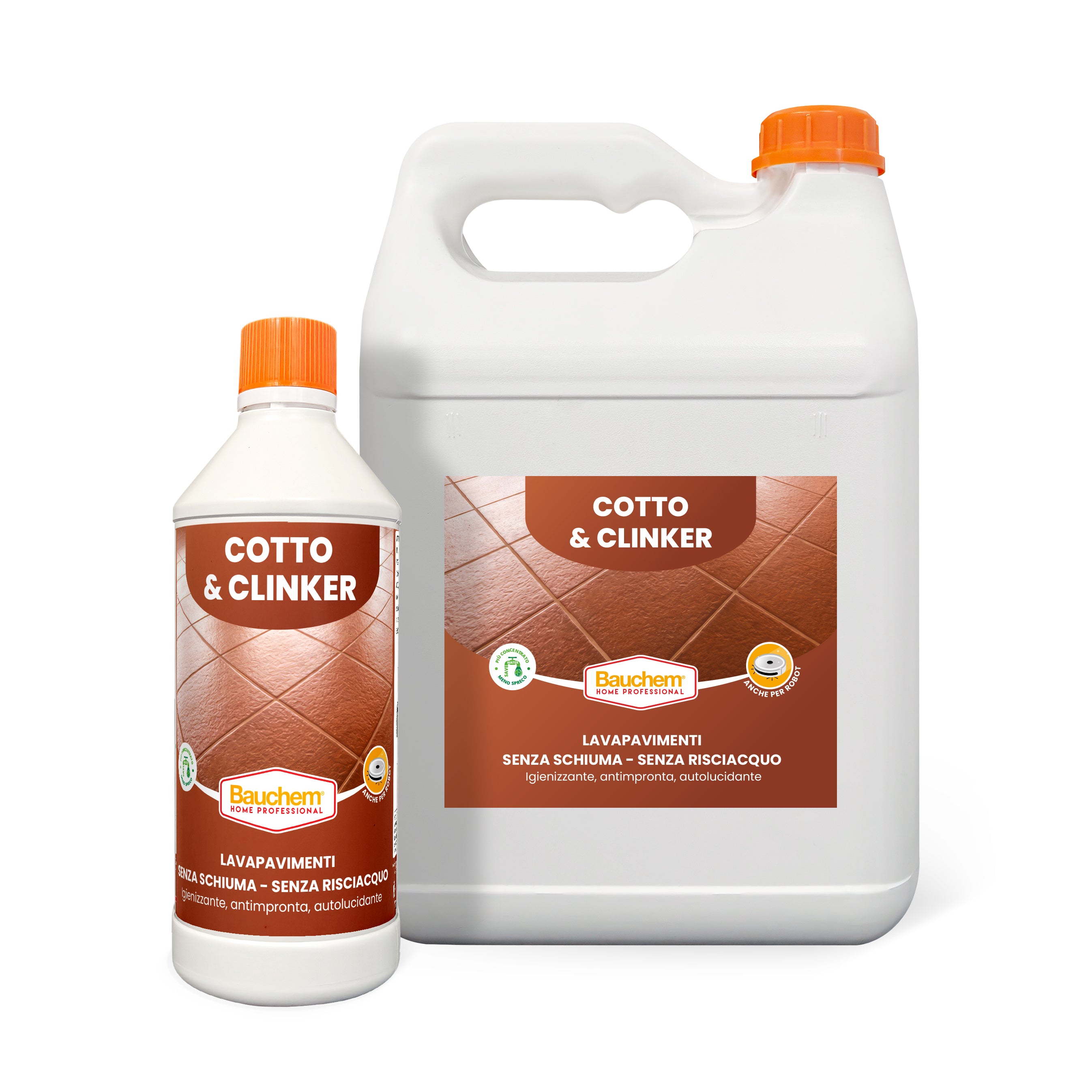 COTTO & CLINKER. Lavapavimenti igienizzante auto lucidante  Anti impronta - Senza schiuma - Senza risciacquo