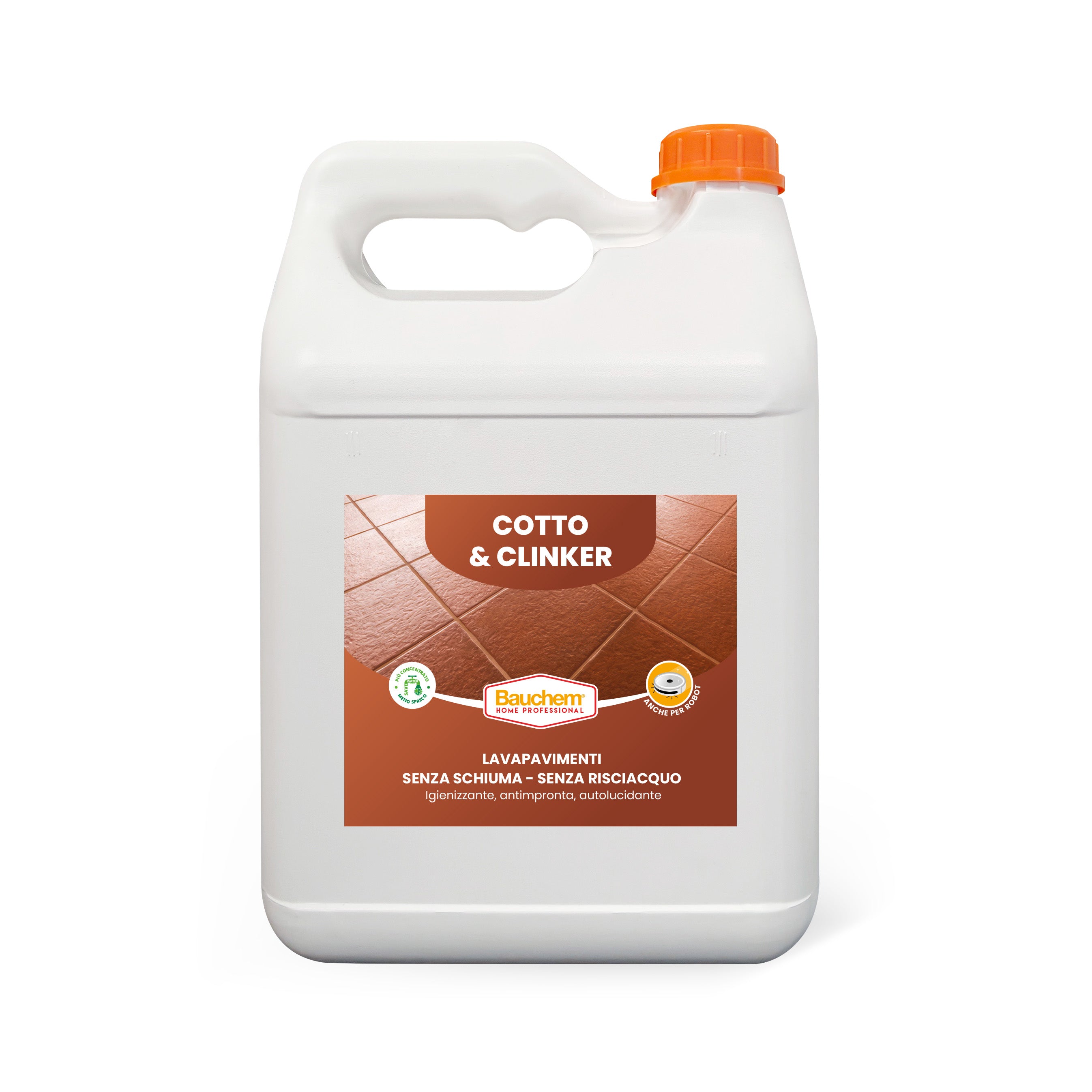 COTTO & CLINKER. Lavapavimenti igienizzante auto lucidante  Anti impronta - Senza schiuma - Senza risciacquo