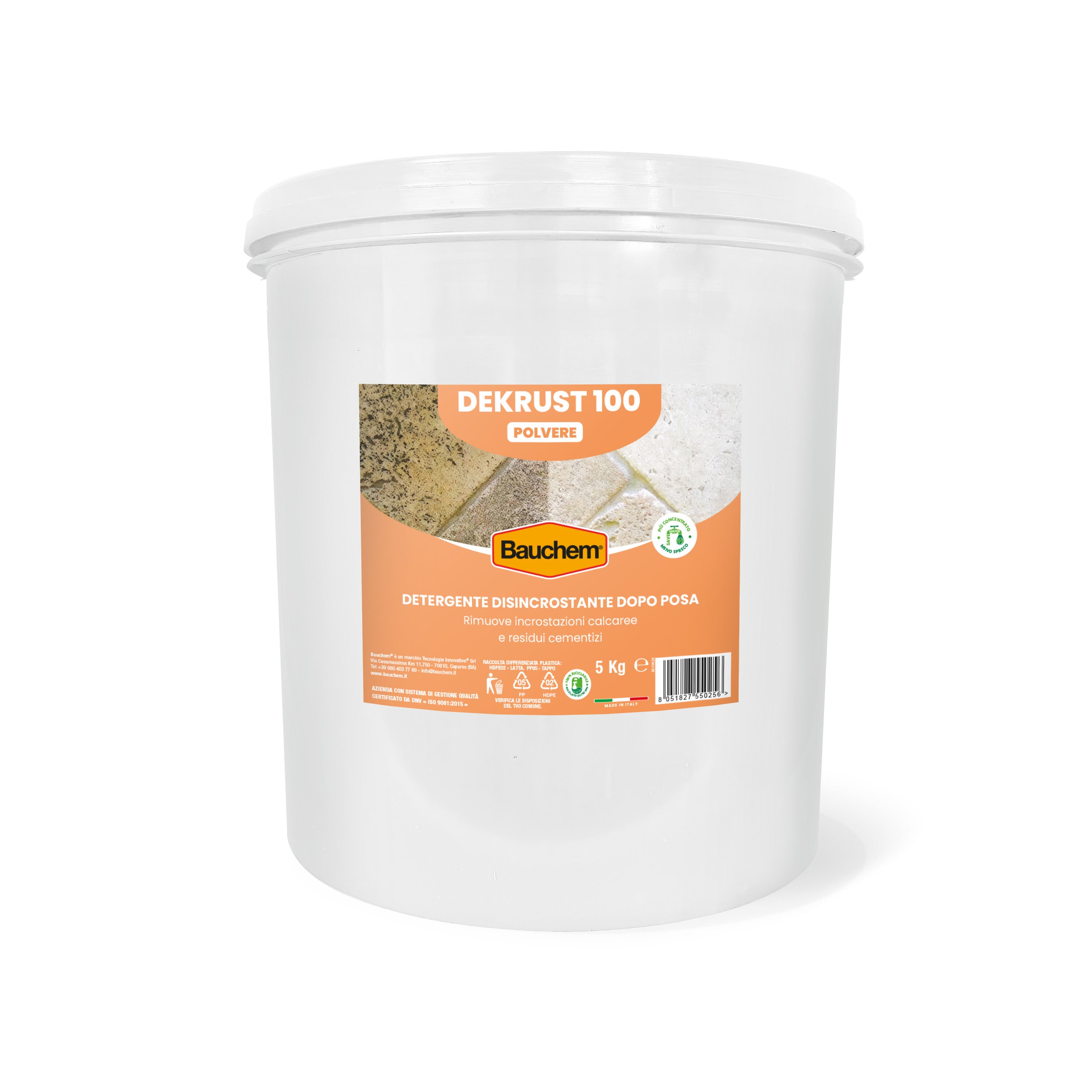DEKRUST 100 POLVERE. Detergente disincrostante dopo posa in polvere per pavimenti, rivestimenti e fughe