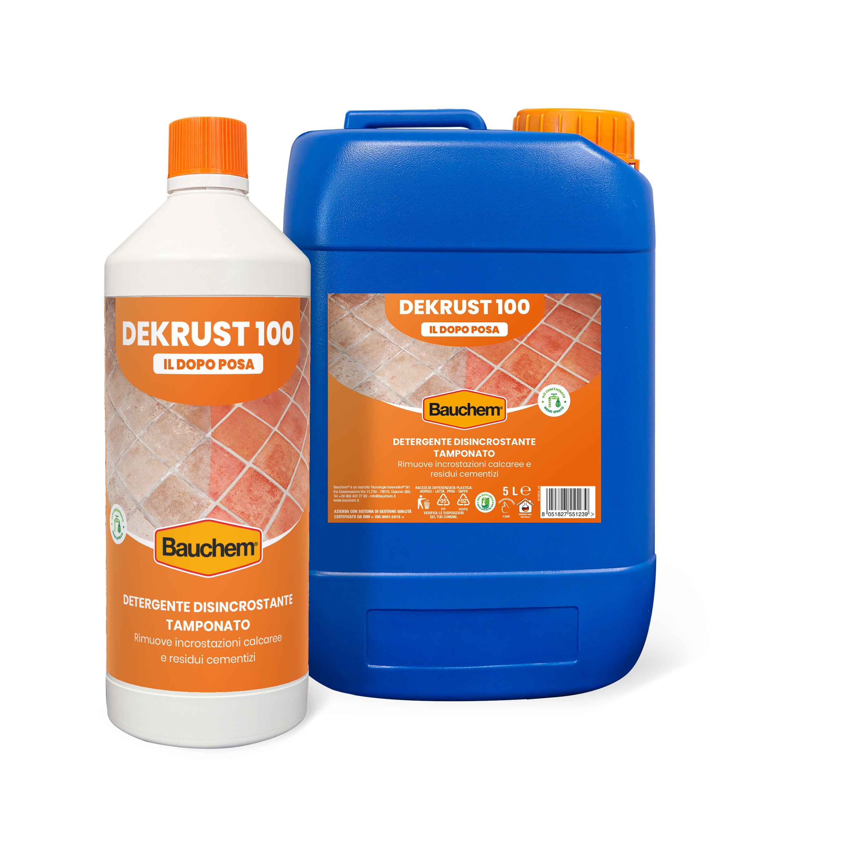 DEKRUST 100 IL DOPOPOSA. Detergente disincrostante dopo posa per pavimenti e rivestimenti. Formula concentrata.