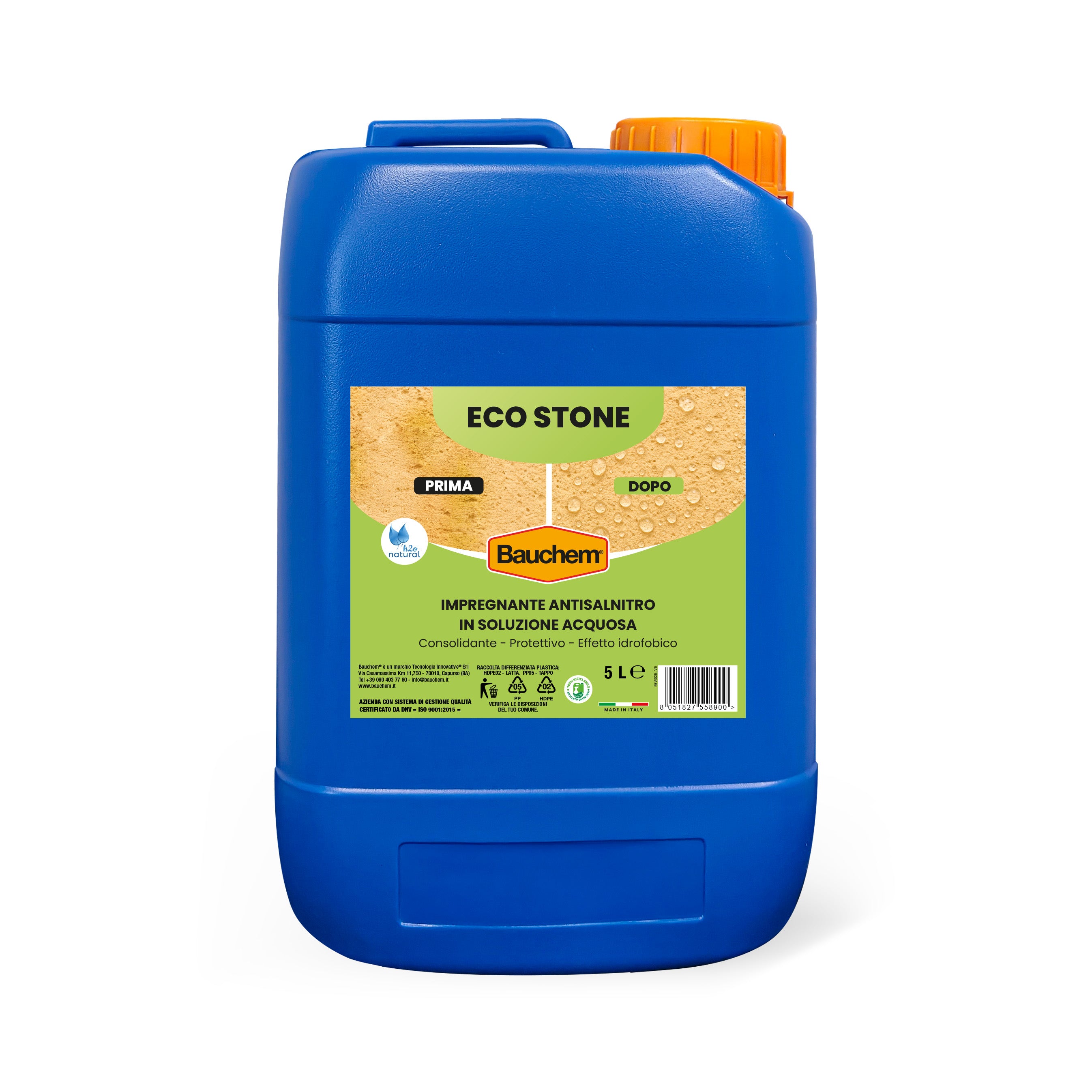 ECO STONE. Impregnante anti-salnitro in soluzione acquosa idrorepellente, consolidante, protettivo