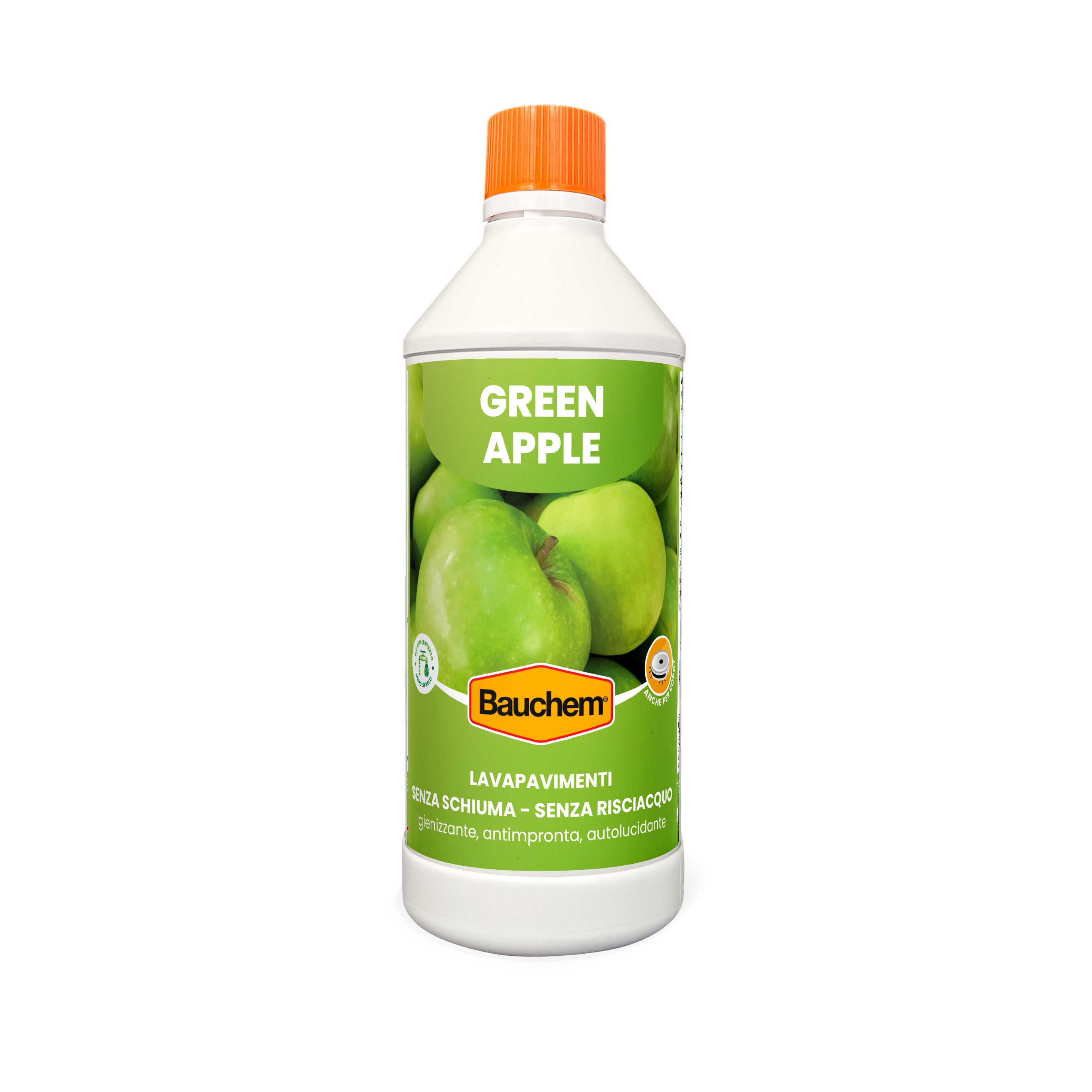 GREEN APPLE. Lavapavimenti igienizzante autolucidante, antimpronte senza risciacquo
