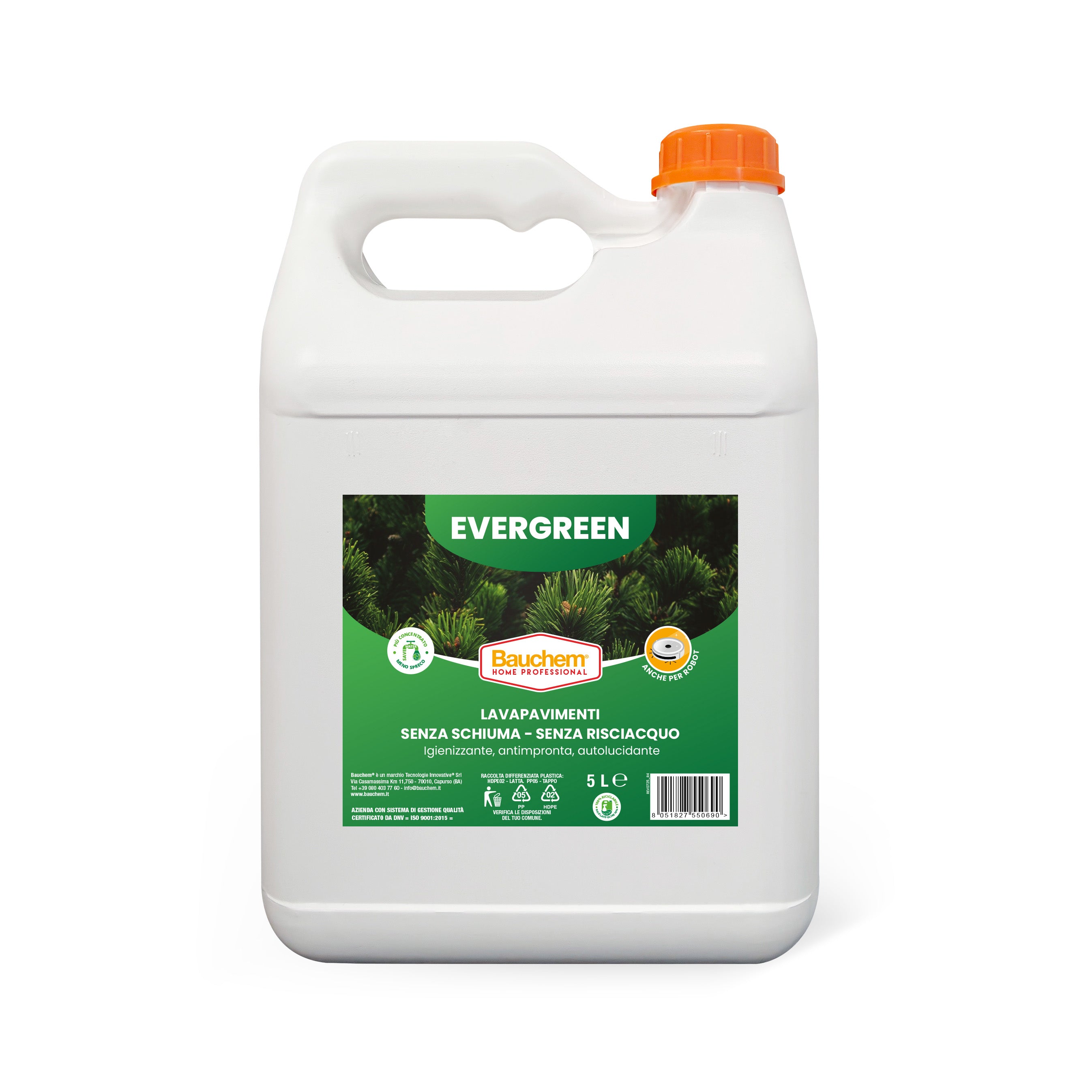 EVERGREEN. Lavapavimenti igienizzante autolucidante, antimpronte senza risciacquo