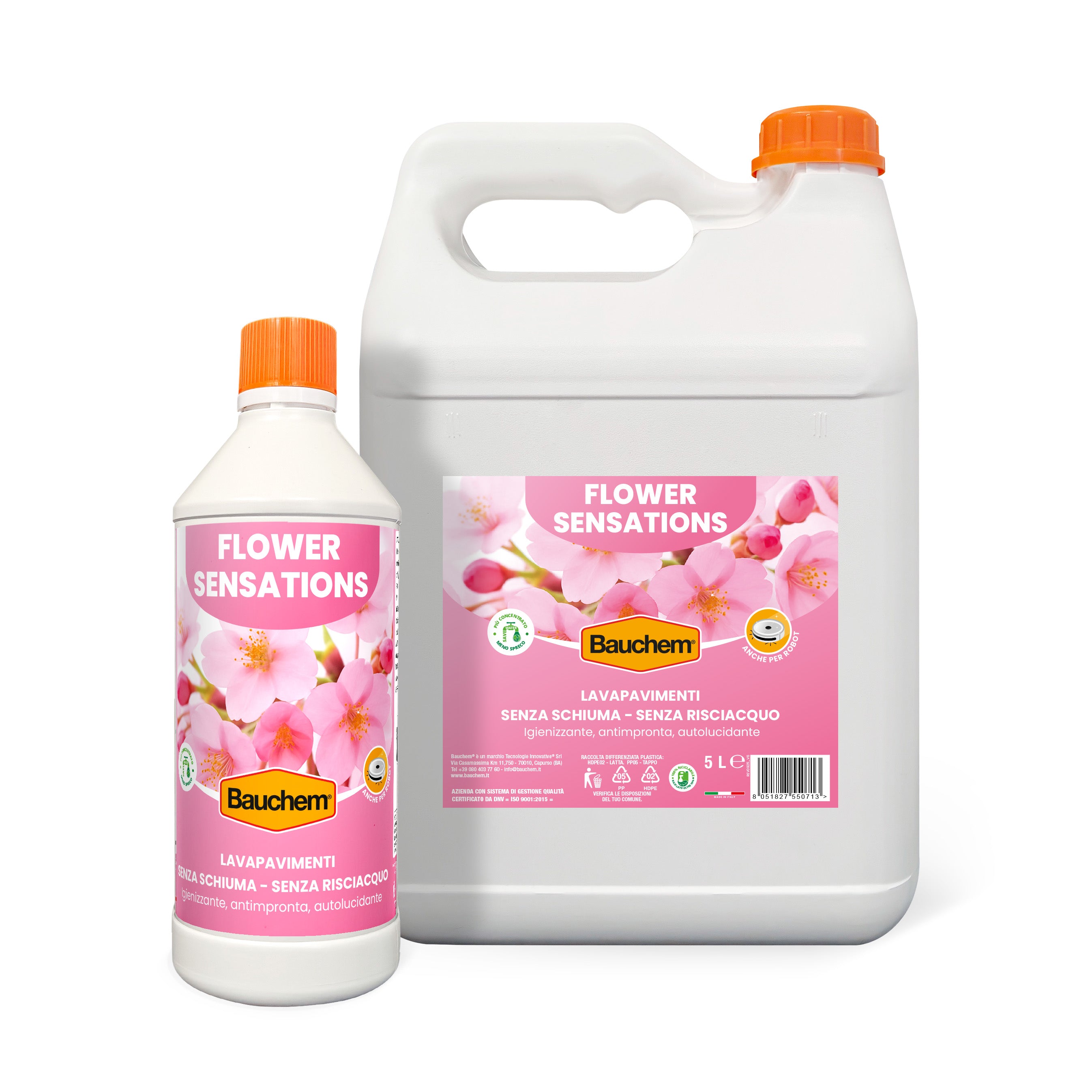 FLOWER SENSATIONS. Lavapavimenti igienizzante autolucidante, antimpronte senza risciacquo