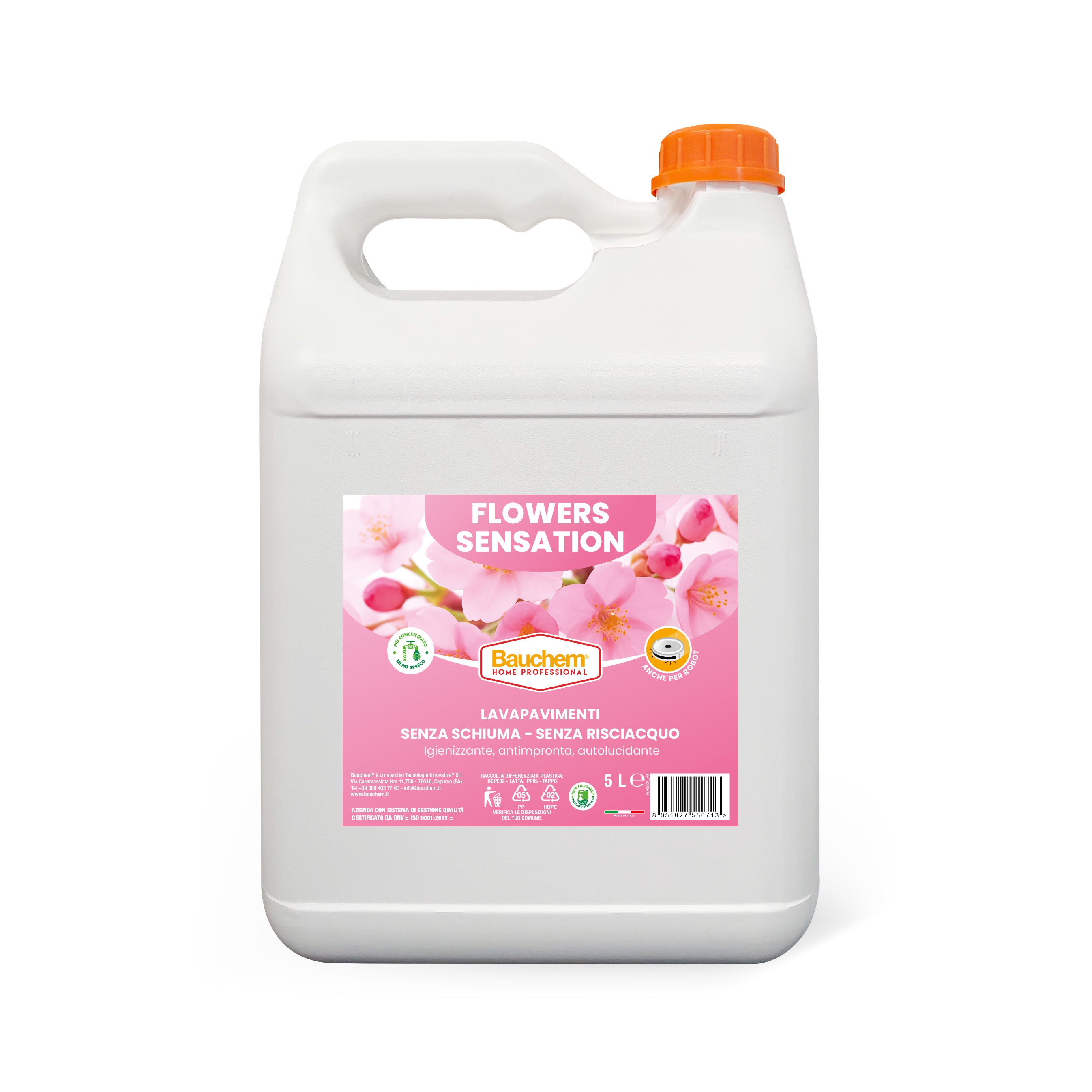FLOWERS SENSATION. Lavapavimenti igienizzante autolucidante, antimpronte senza risciacquo