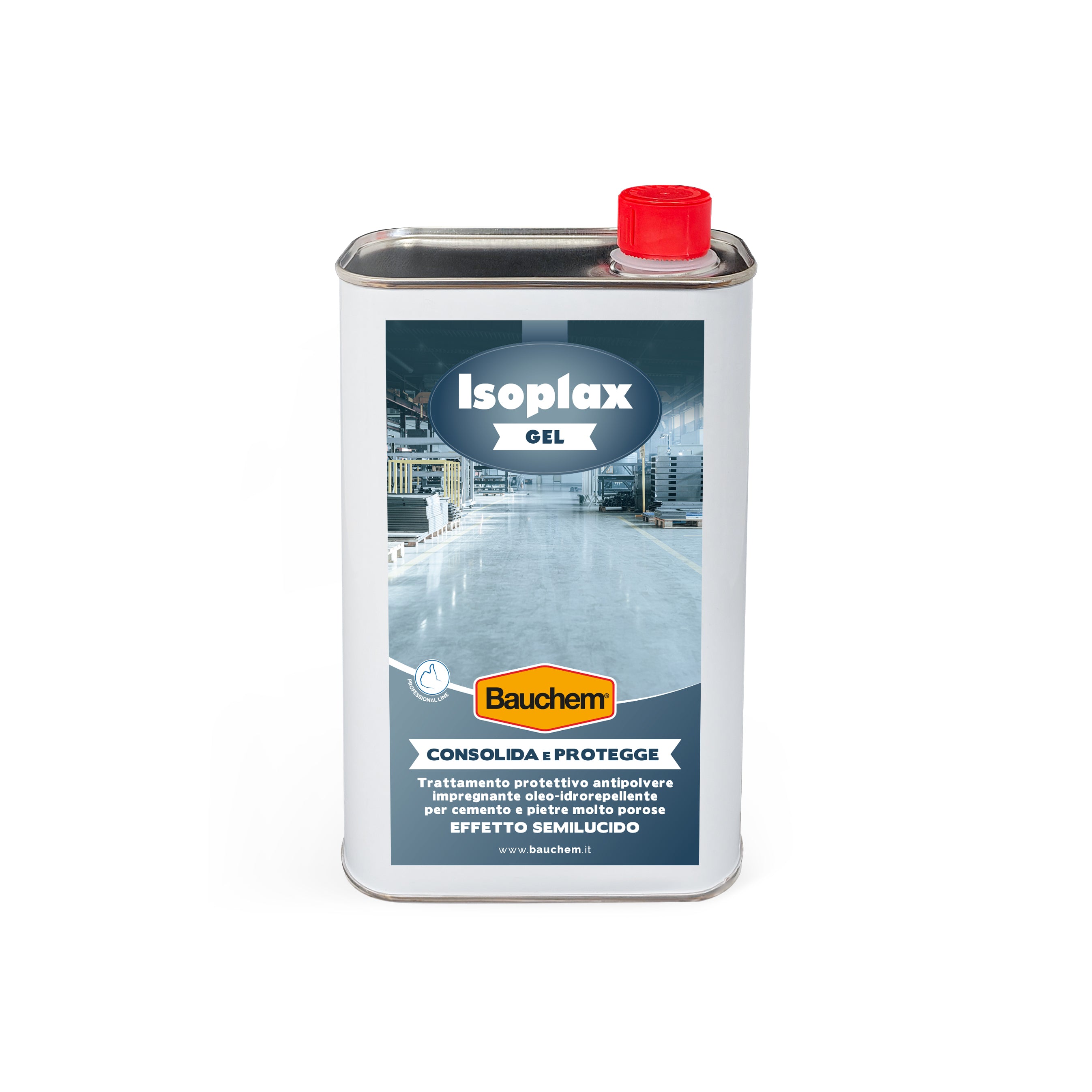 ISOPLAX GEL EFFETTO SEMILUCIDO. Indurisce e consolida le pavimentazioni e le superfici in cemento e pietre molto porose