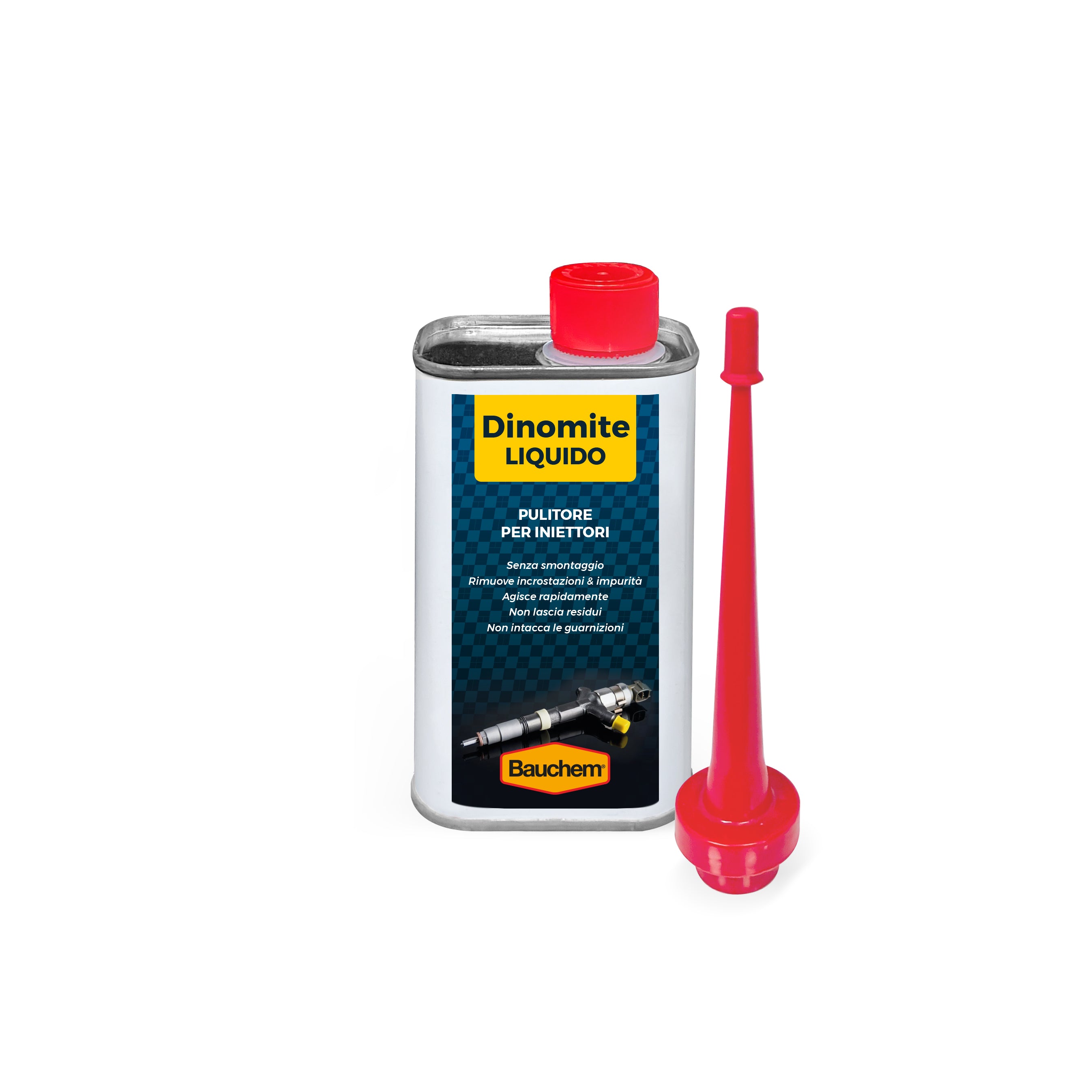 DINOMITE. Pulitore per iniettori, rimuove impurità e non intacca le guarnizioni