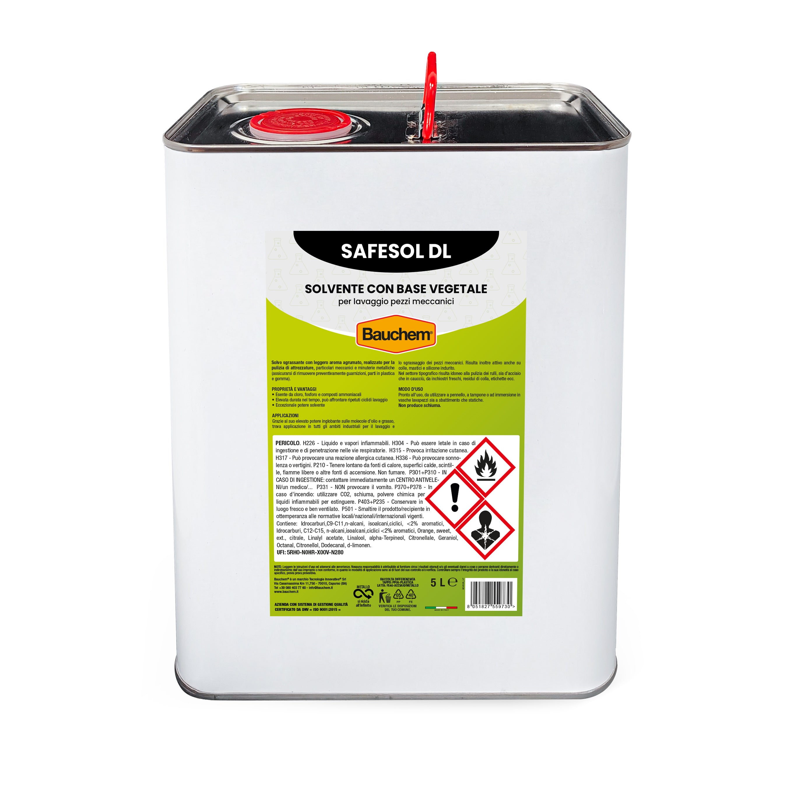 SAFESOL DL. Solvente con base vegetale per lavaggio pezzi meccanici