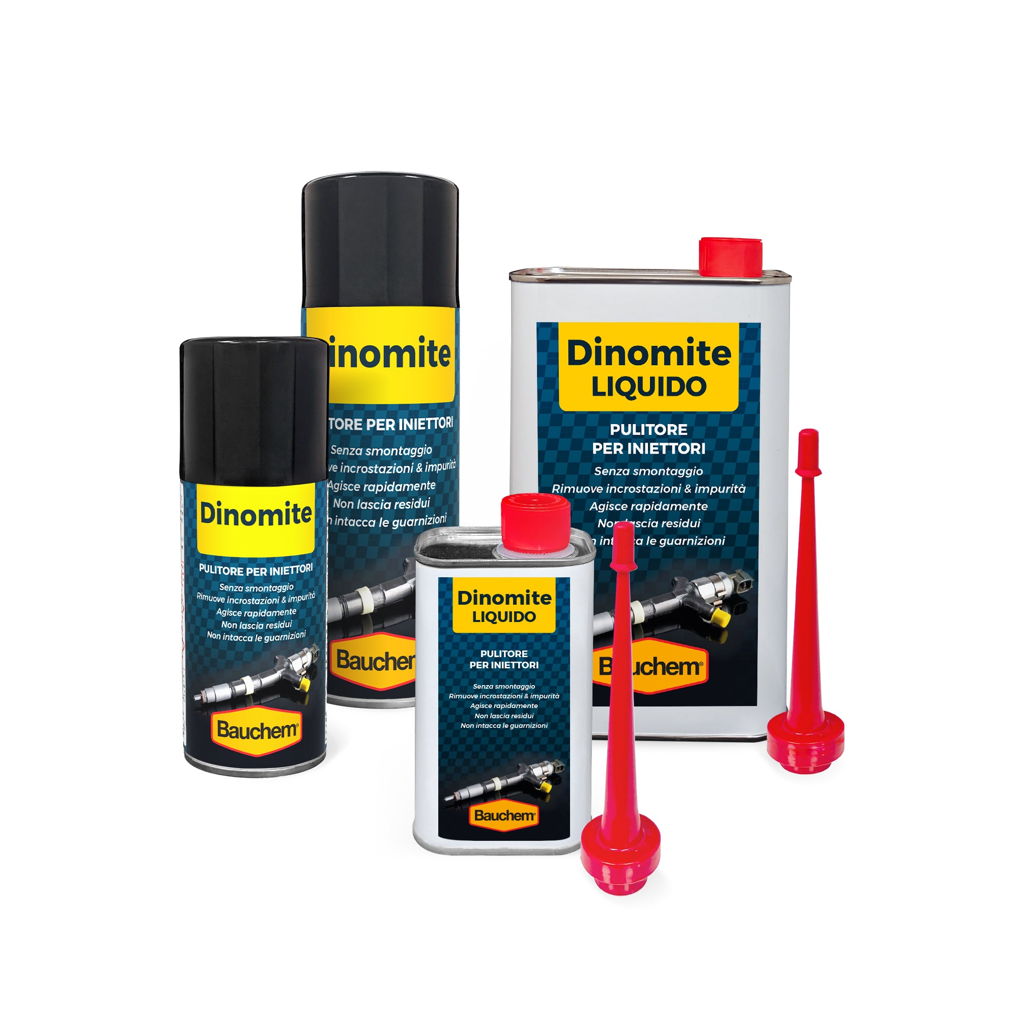 DINOMITE. Pulitore per iniettori, rimuove impurità e non intacca le guarnizioni