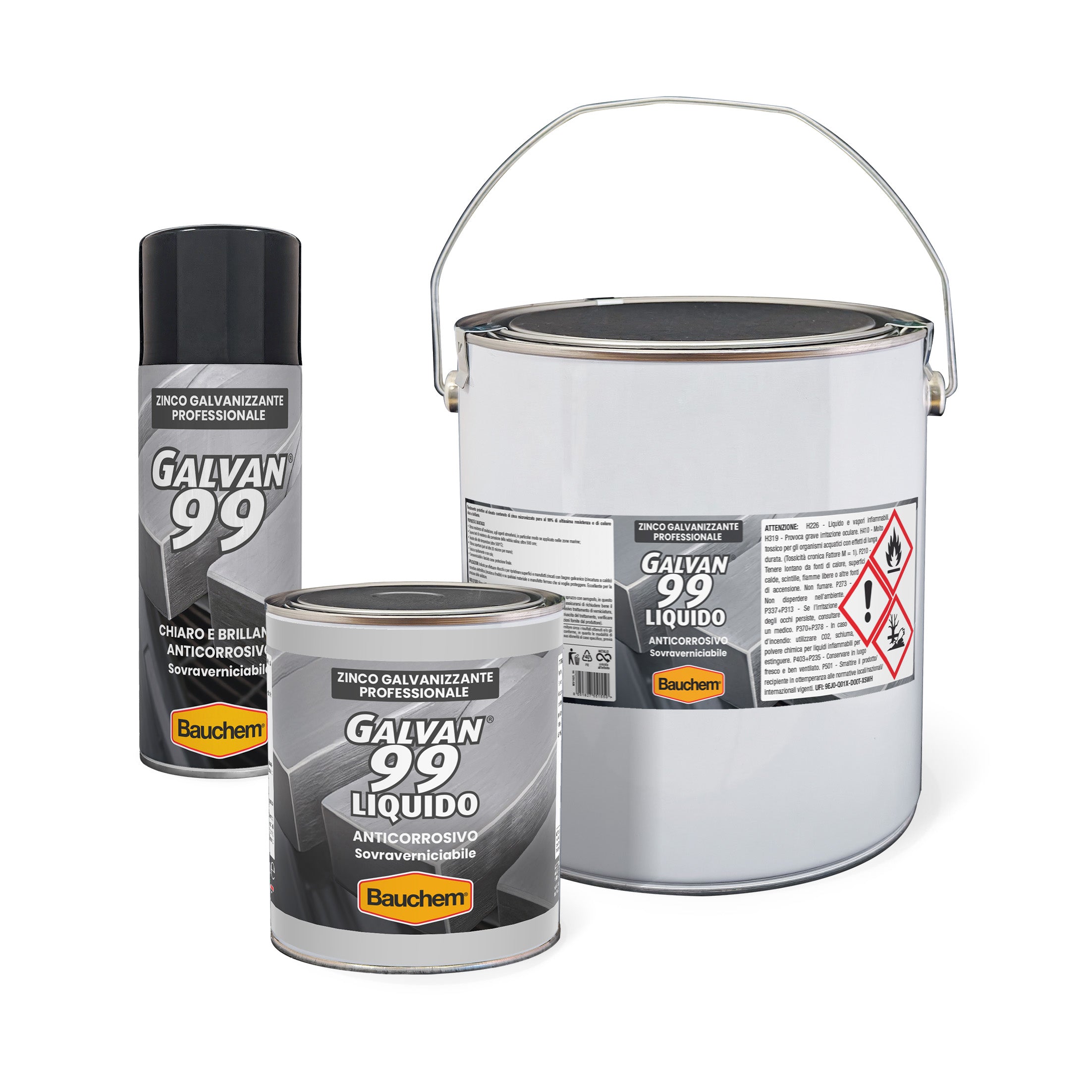 GALVAN 99®. Zinco galvanizzante professionale - Chiaro e brillante, anticorrosivo e sovraverniciabile