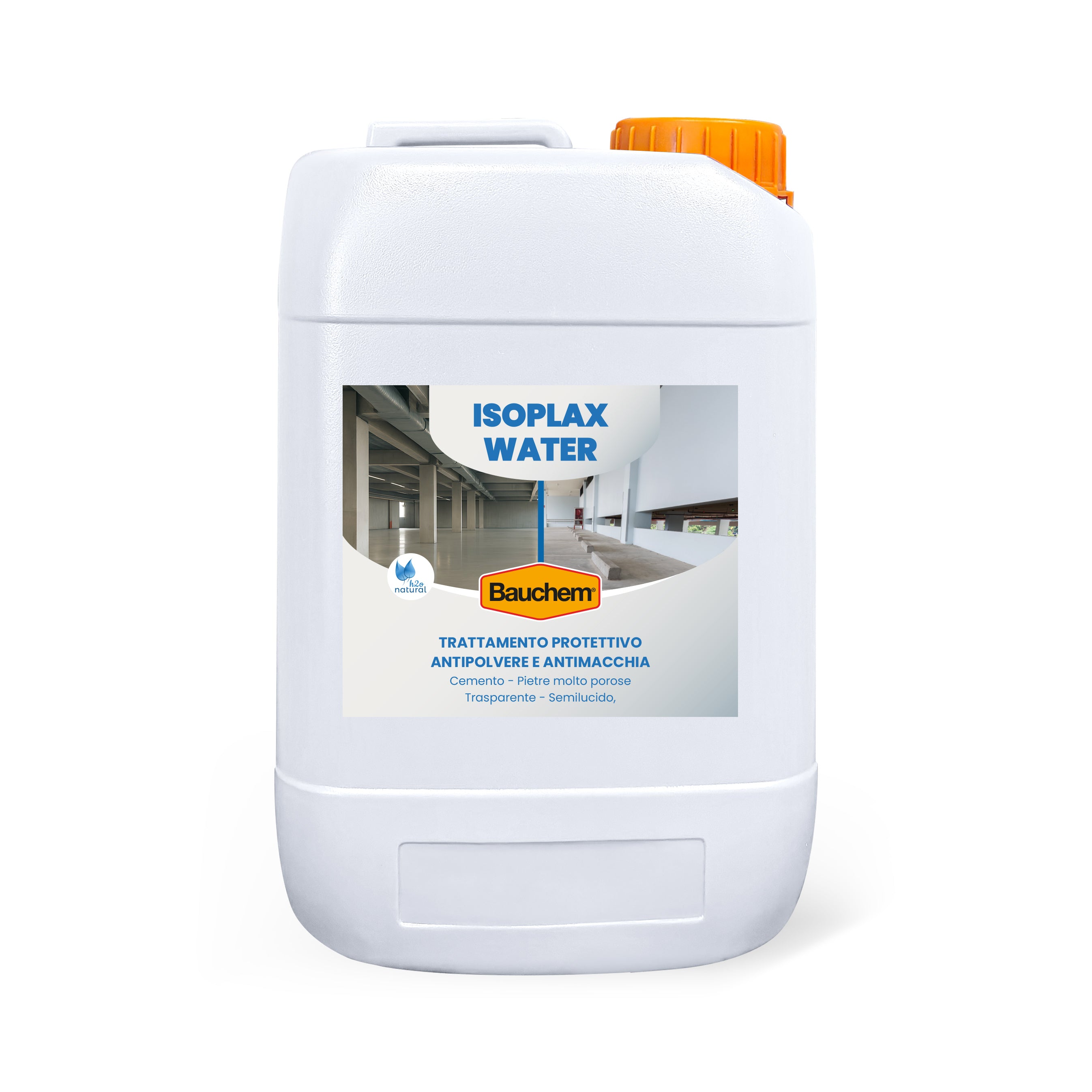 ISOPLAX WATER. Trattamento protettivo antipolvere impregnante antimacchia per cemento e pietre molto porose. Effetto semilucido.