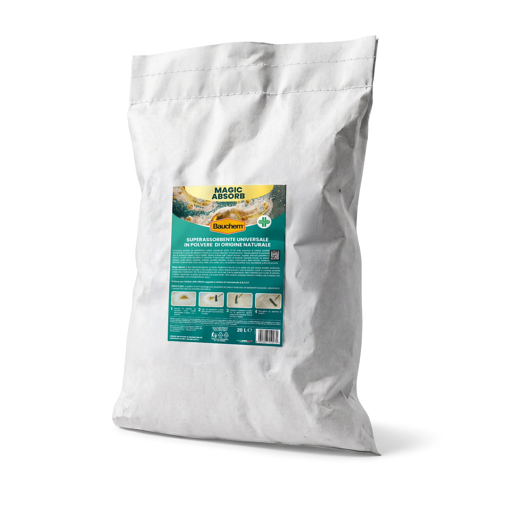 MAGIC ABSORB. Polvere super assorbente di origine naturale