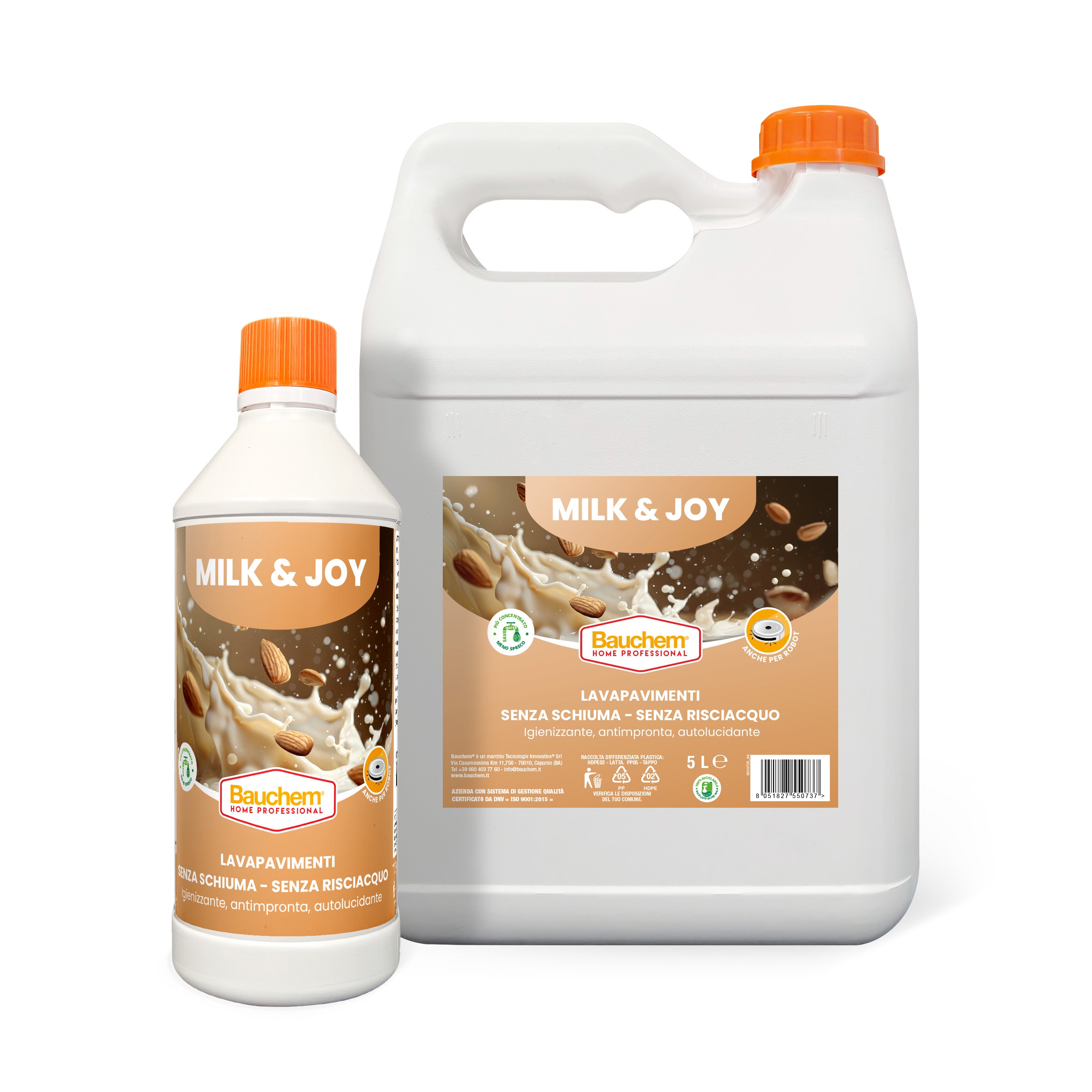 MILK & JOY. Lavapavimenti igienizzante autolucidante, antimpronte senza risciacquo