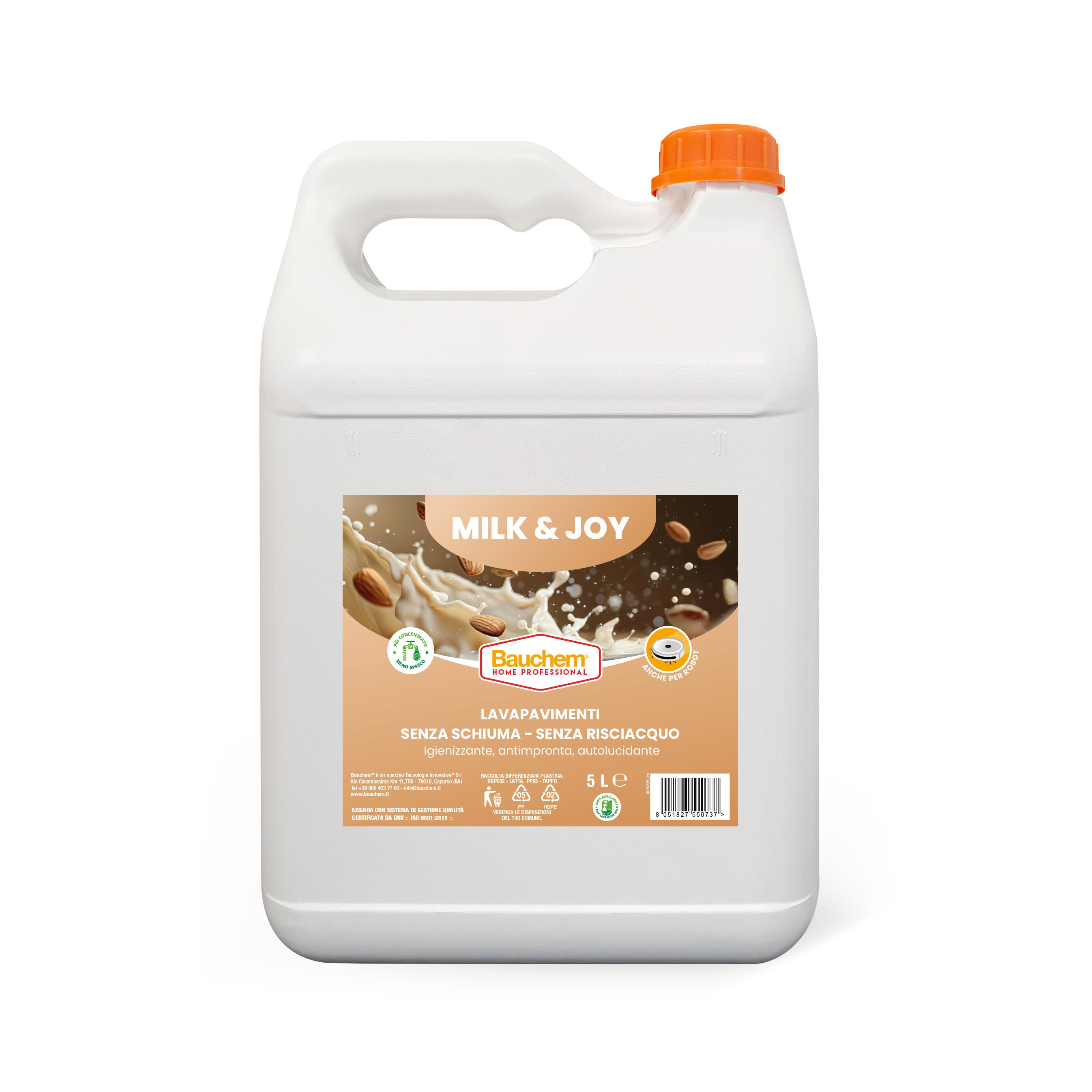 MILK & JOY. Lavapavimenti igienizzante autolucidante, antimpronte senza risciacquo