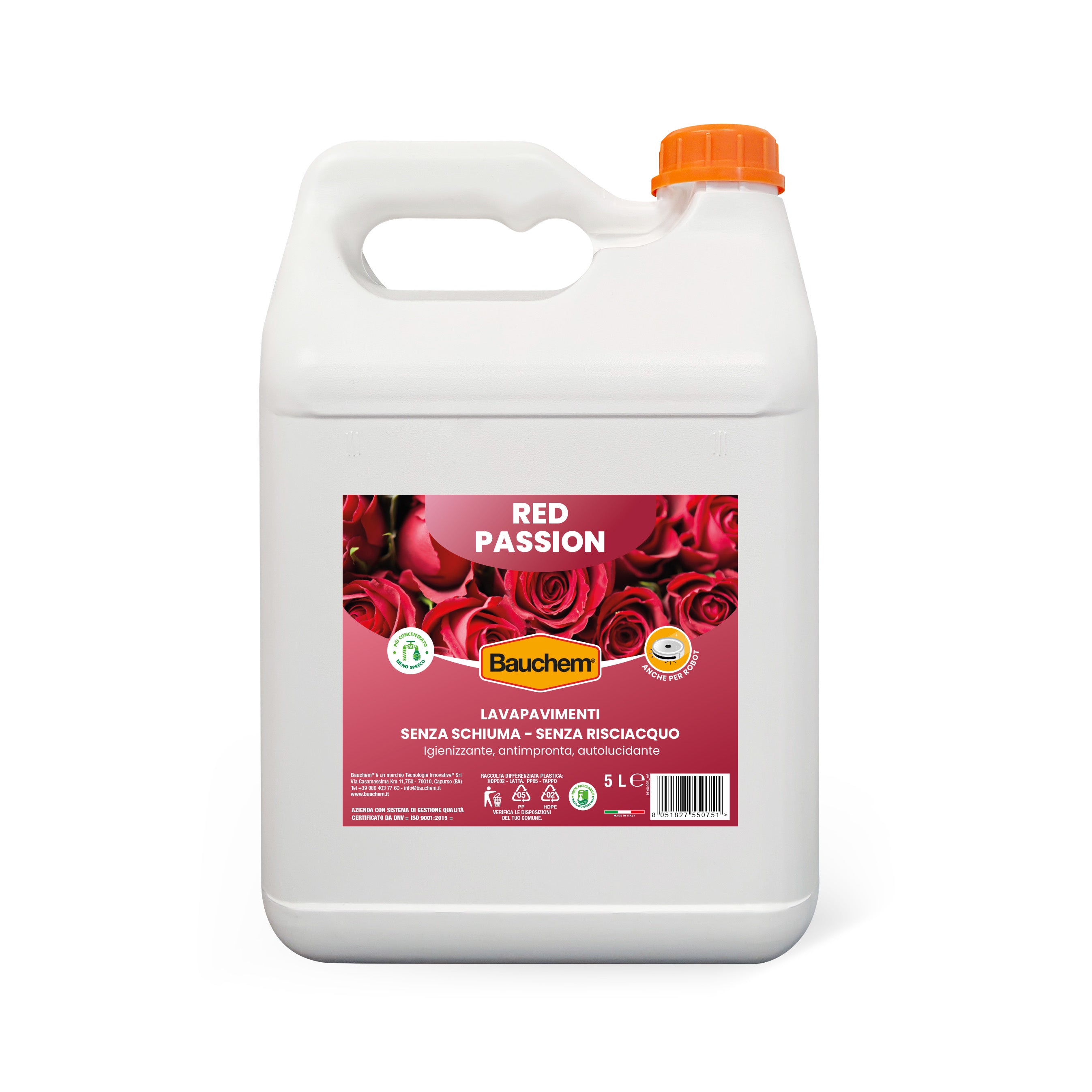 RED PASSION. Lavapavimenti igienizzante autolucidante, antimpronte senza risciacquo