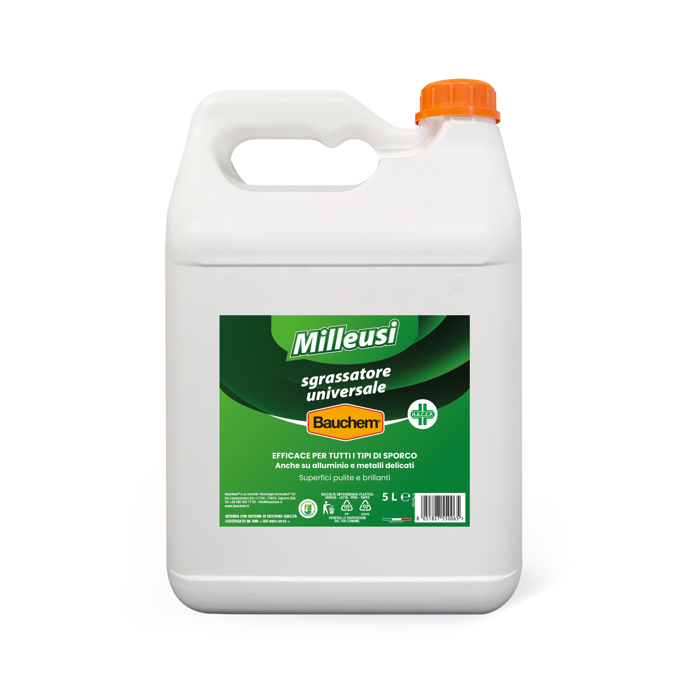 MILLEUSI SGRASSATORE UNIVERSALE. Sgrassante universale multiuso. Formula speciale per alluminio e metalli delicati