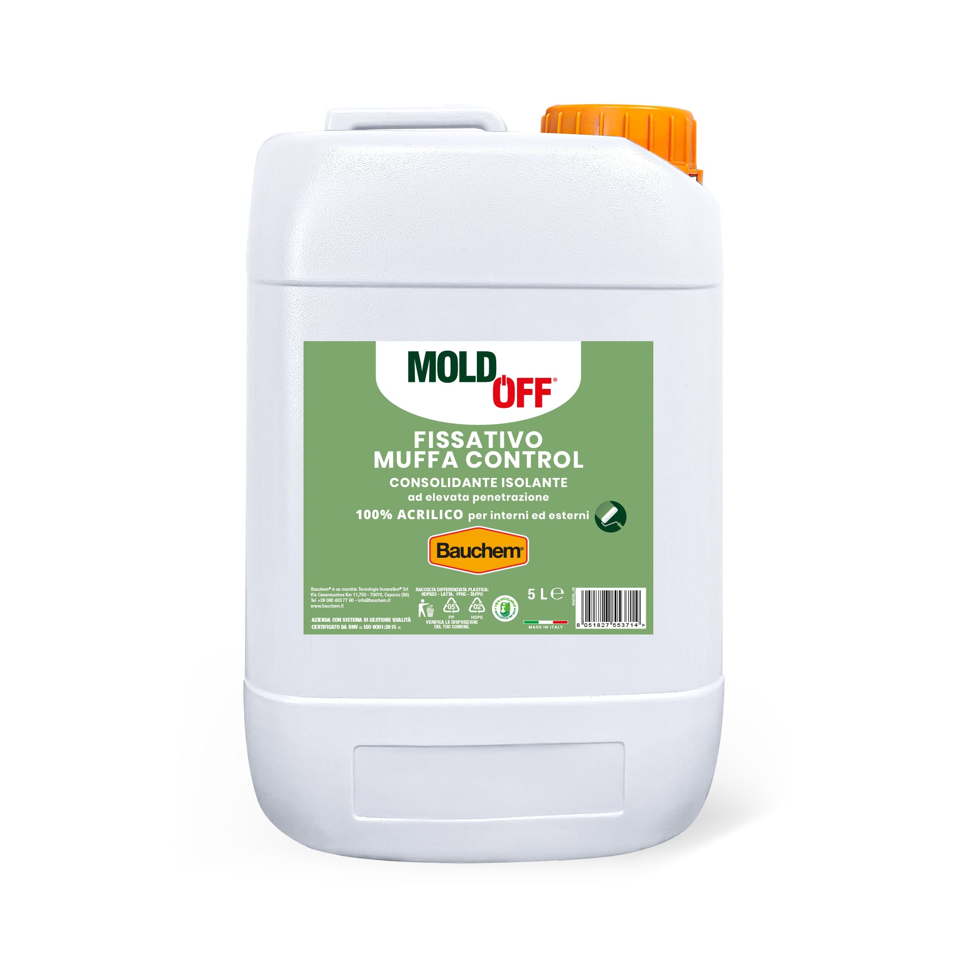 FISSATIVO MUFFA CONTROL MOLDOFF®. Consolidante isolante ad elevata penetrazione 100% acrilico, per interni ed esterni