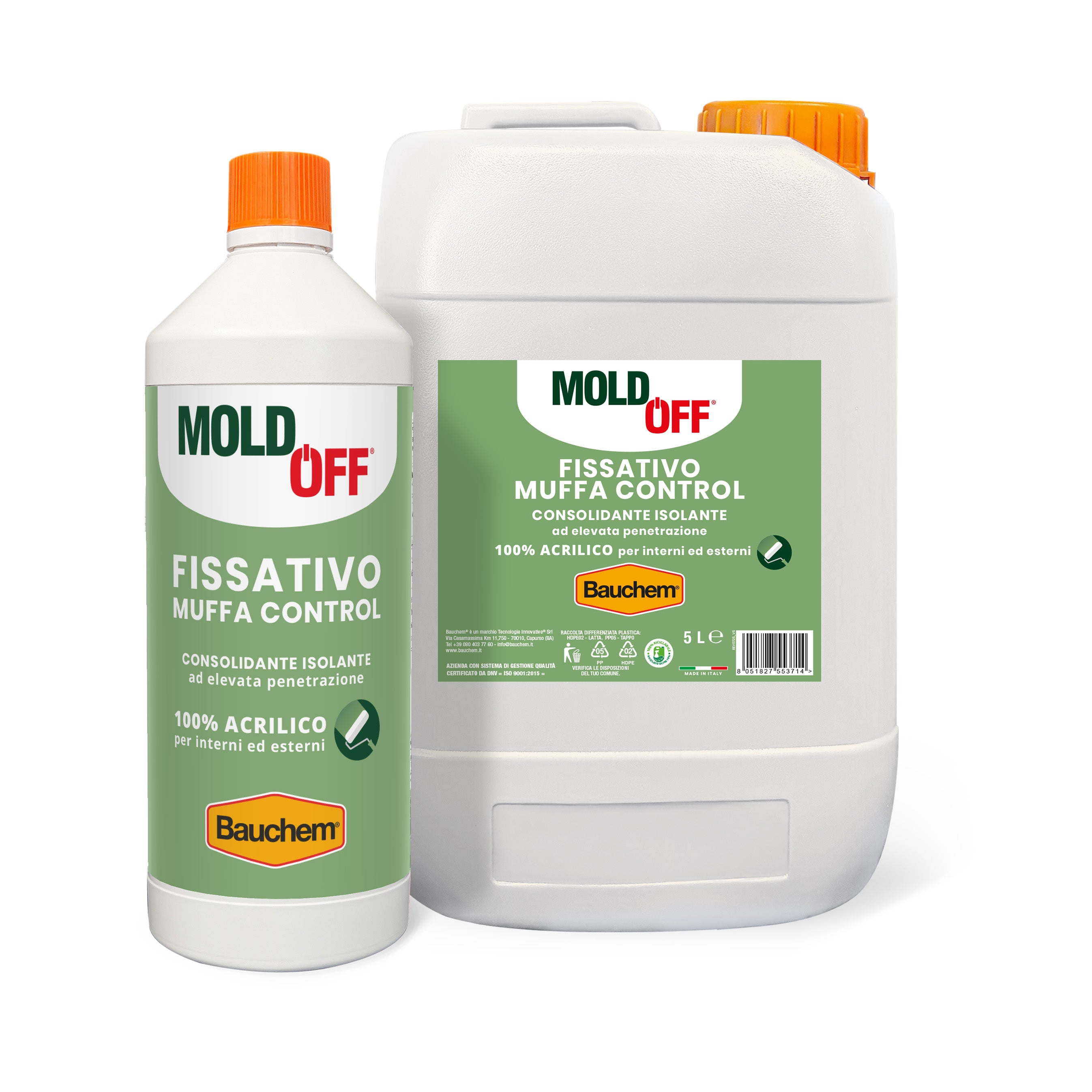 FISSATIVO MUFFA CONTROL MOLDOFF®. Consolidante isolante ad elevata penetrazione 100% acrilico, per interni ed esterni
