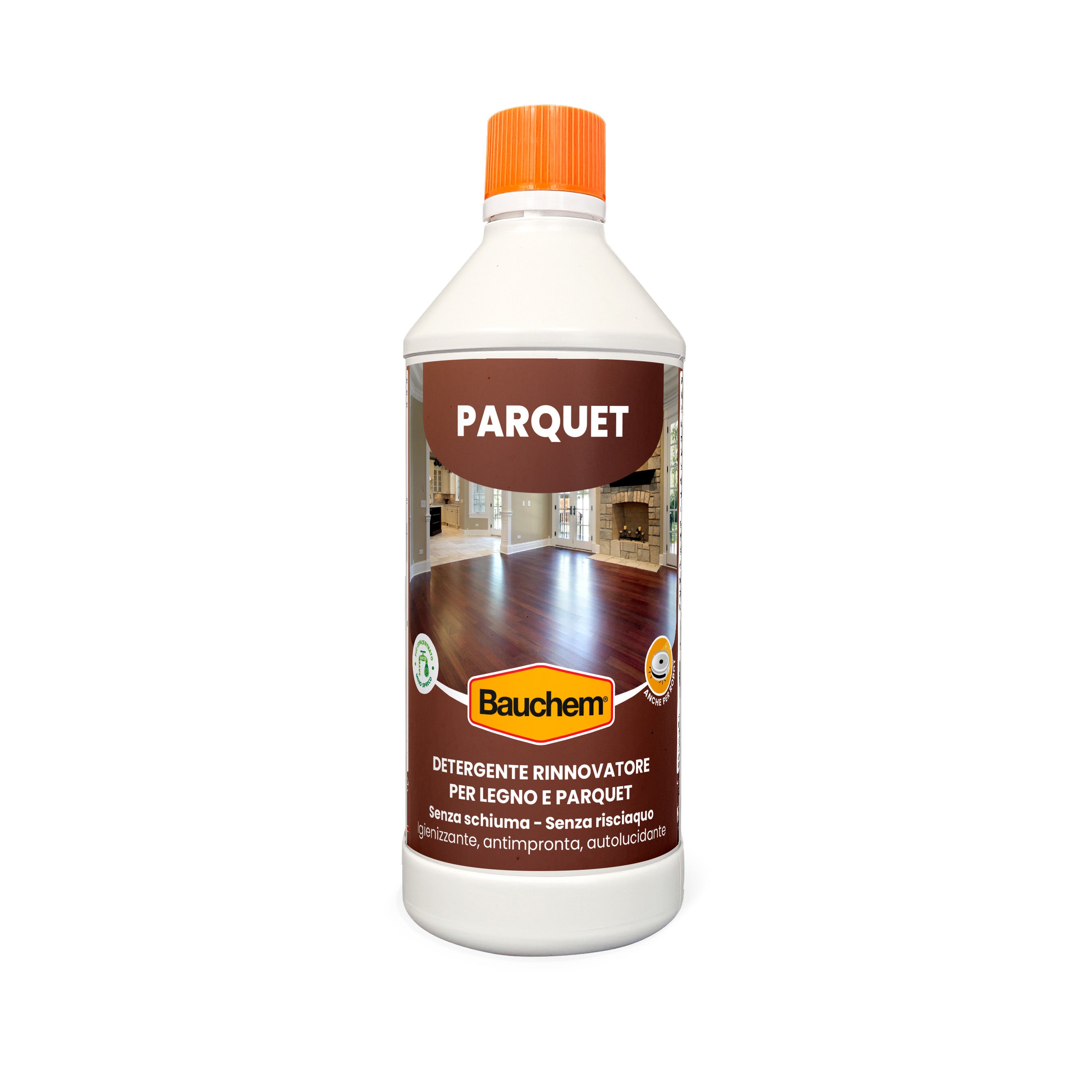PARQUET. Detergente igienizzante autolucidante.  Antimpronta - Senza schiuma - Senza risciacquo