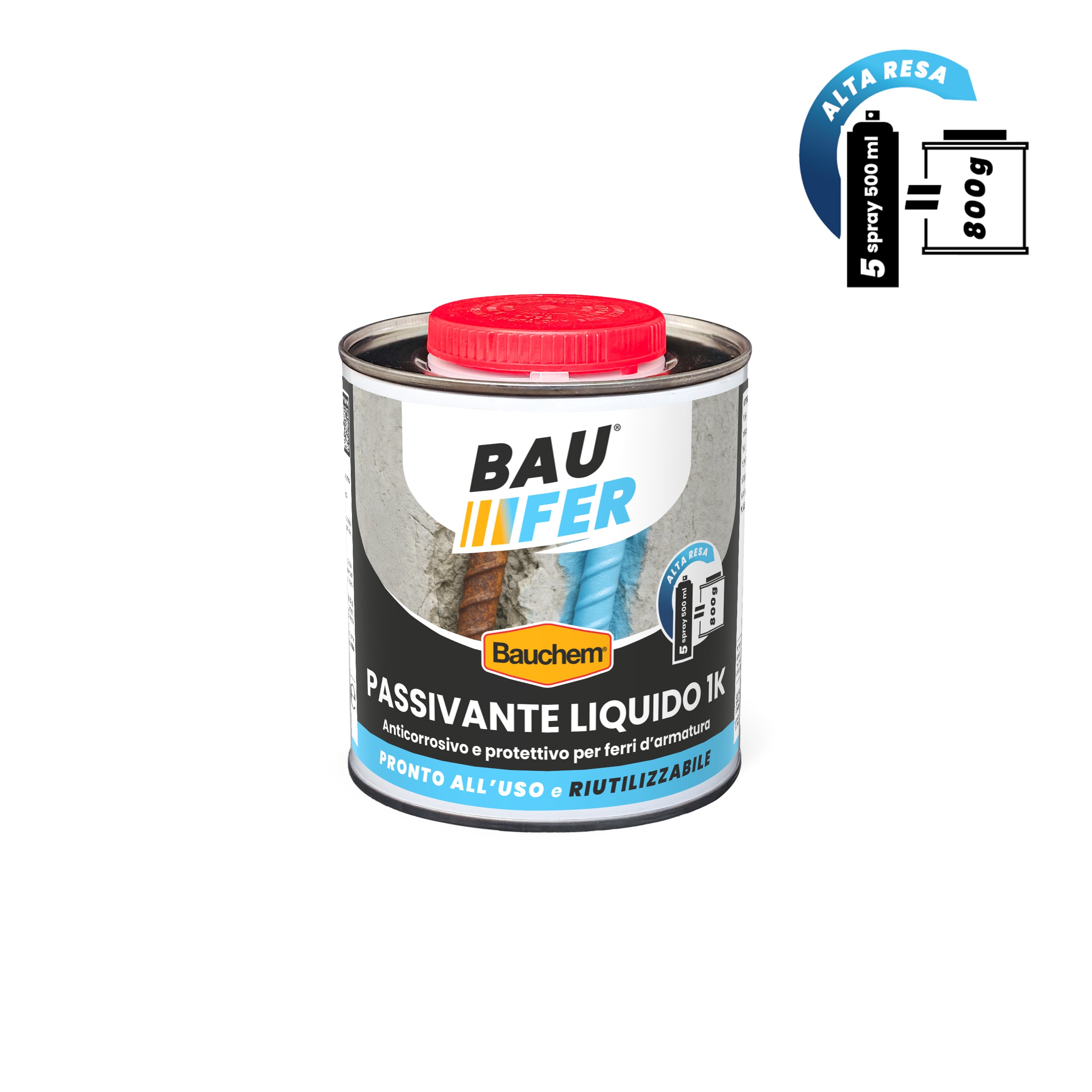 PASSIVANTE LIQUIDO 1K  BAUFER. Anticorrosivo e protettivo per ferri d'armatura