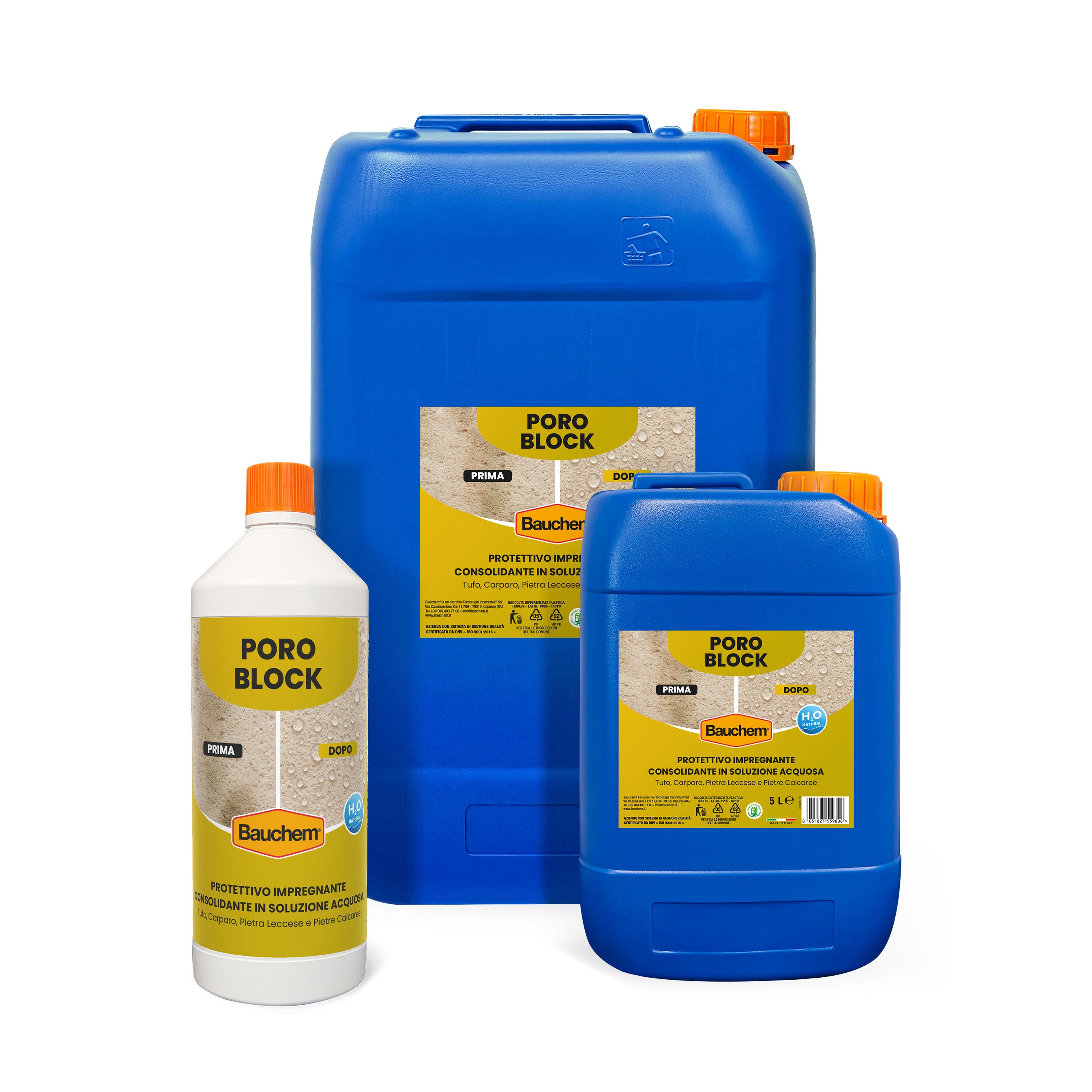 PORO BLOCK. Protettivo, impregnante, consolidante anti-salnitro per pietra leccese e pietre porose