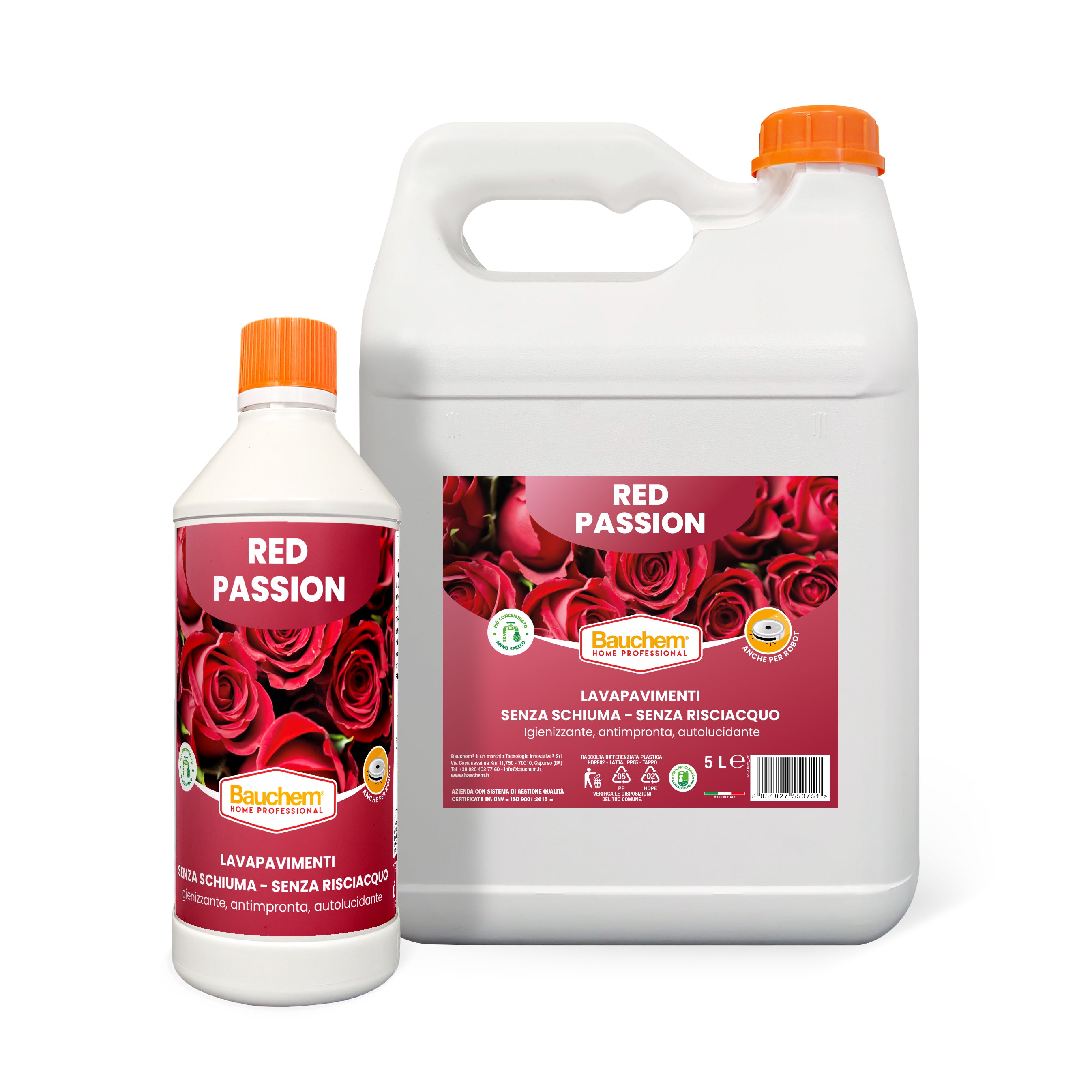 RED PASSION. Lavapavimenti igienizzante autolucidante, antimpronte senza risciacquo