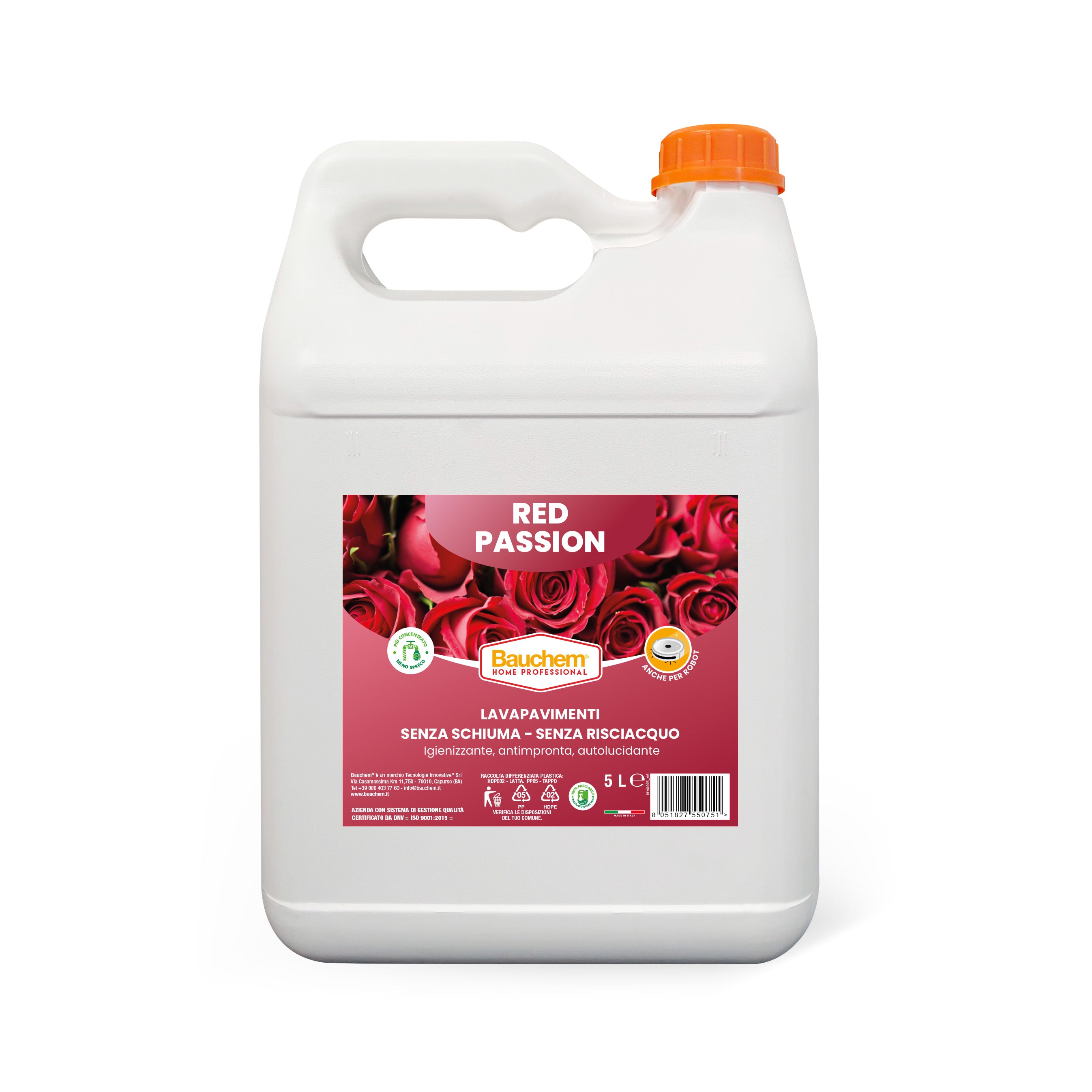 RED PASSION. Lavapavimenti igienizzante autolucidante, antimpronte senza risciacquo