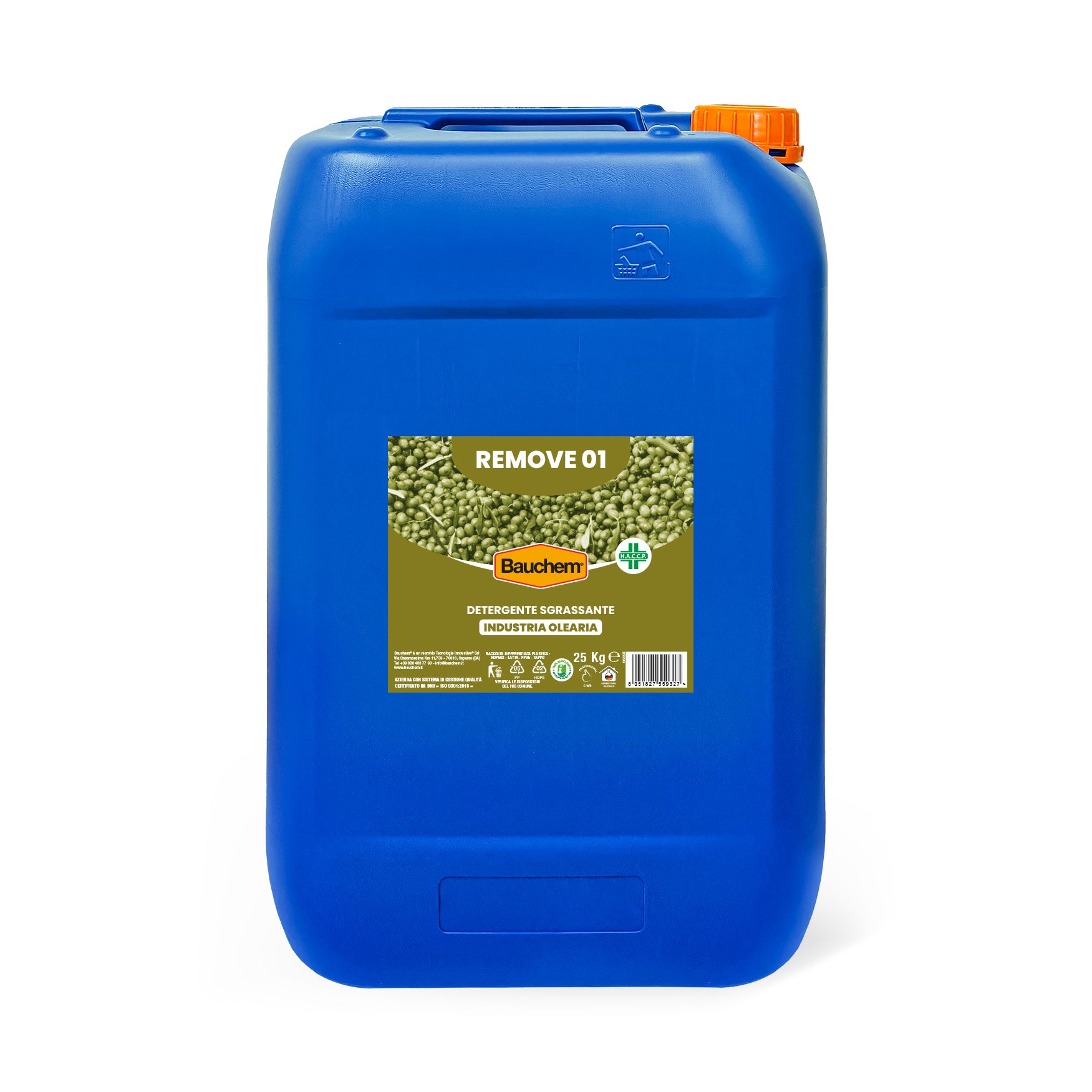 REMOV 01. Detergente sgrassante concentrato per l'industria olearia