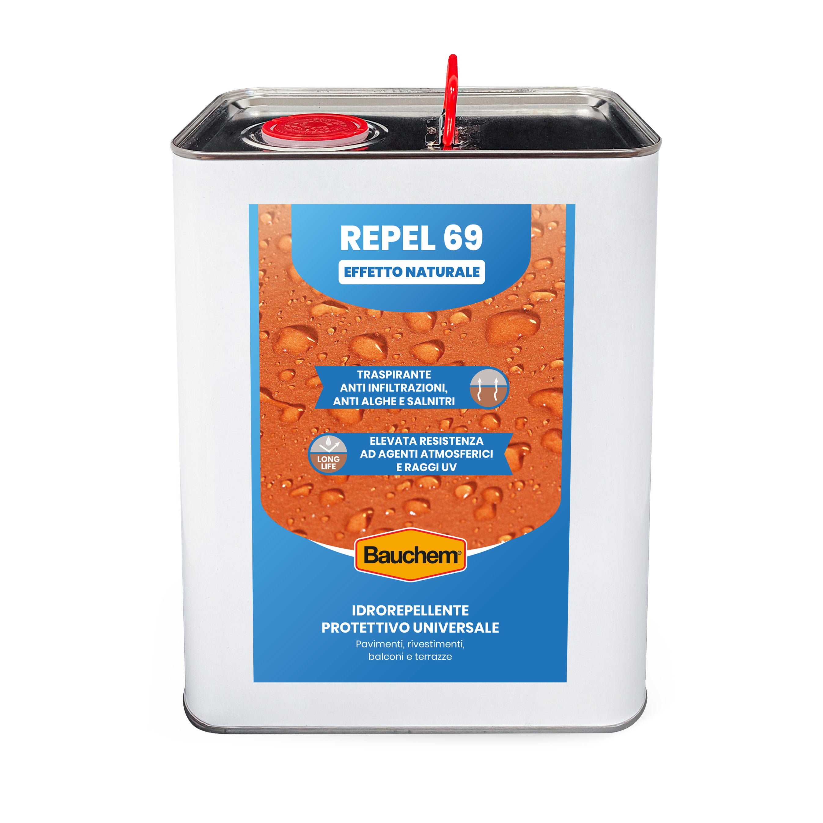 REPEL 69 EFFETTO NATURALE. Idrorepellente impregnante protettivo traspirante anti umido, anti salnitro, antialghe, antimuffa