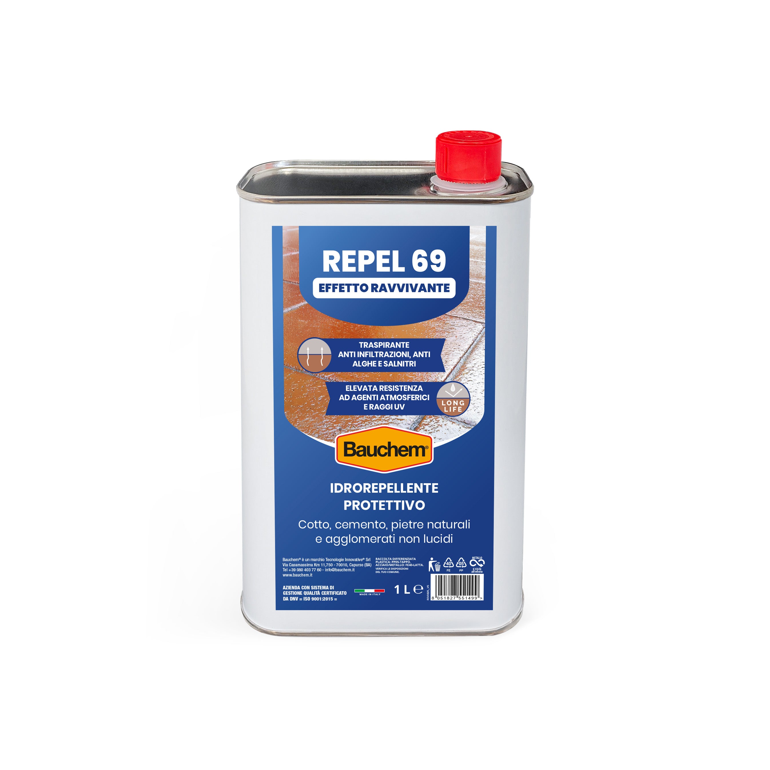 REPEL 69 EFFETTO RAVVIVANTE. Idrorepellente impregnante - Antiumido, antisalnitro, antialghe, antimuffa - superfici porose