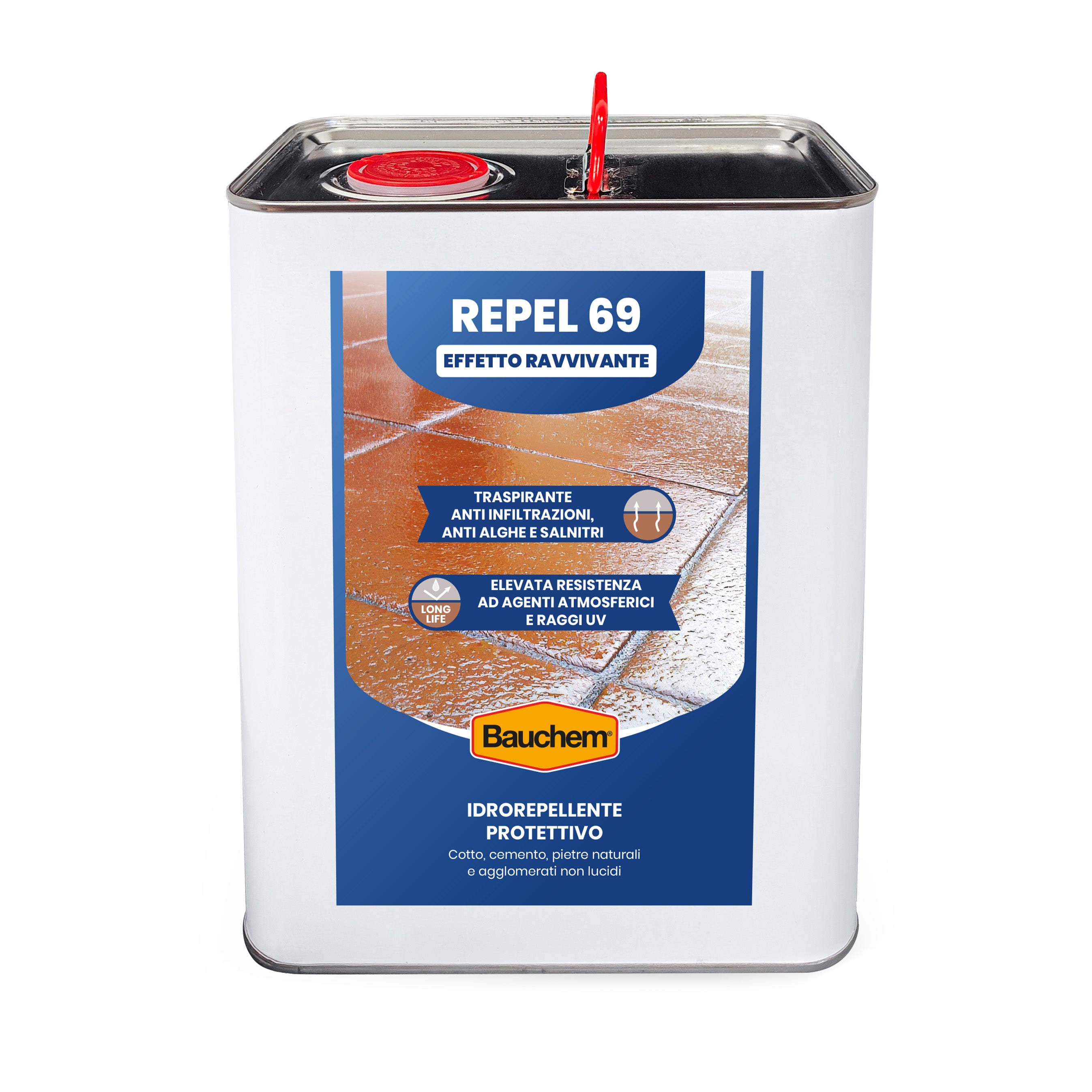 REPEL 69 EFFETTO RAVVIVANTE. Idrorepellente impregnante - Antiumido, antisalnitro, antialghe, antimuffa - superfici porose