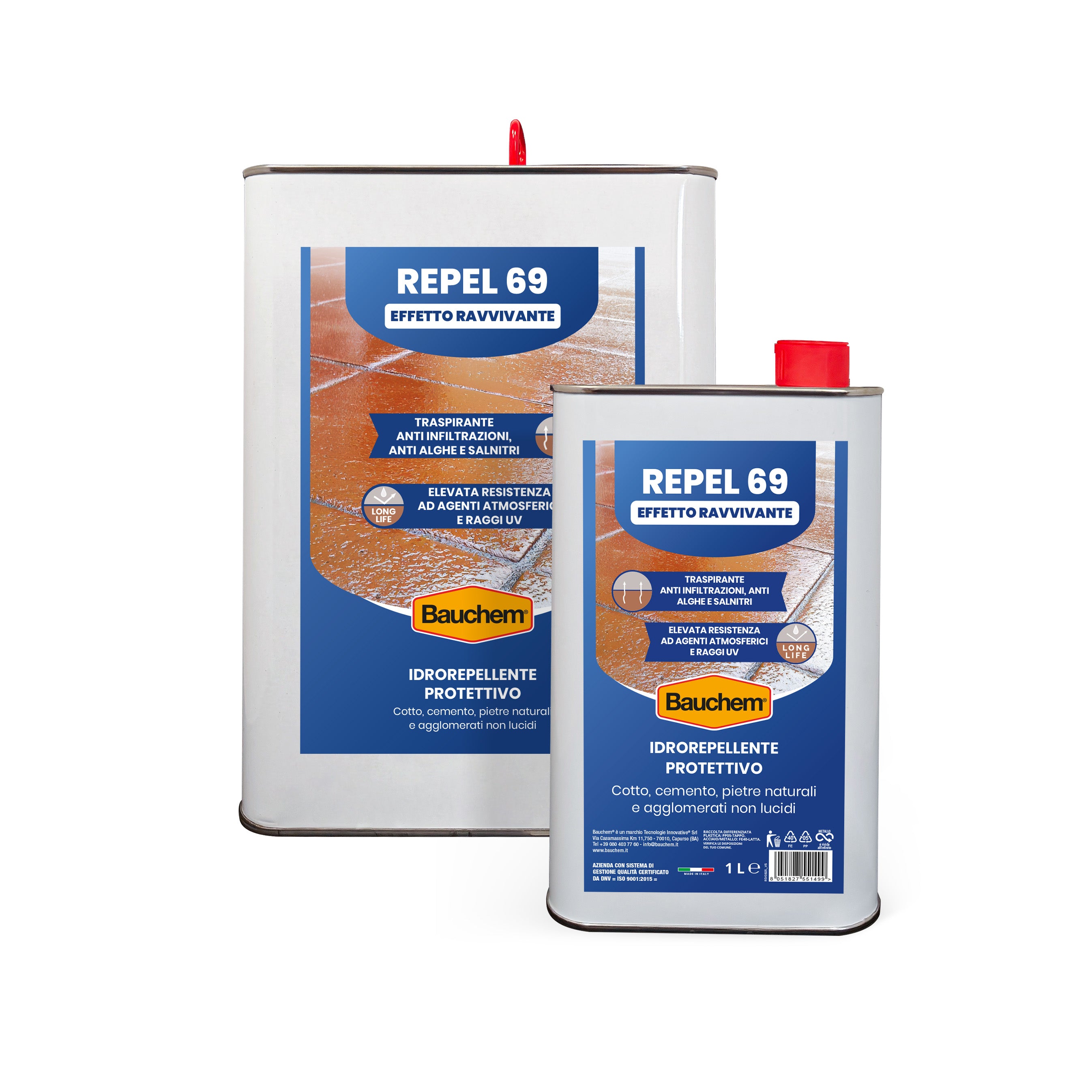 REPEL 69 EFFETTO RAVVIVANTE. Idrorepellente impregnante - Antiumido, antisalnitro, antialghe, antimuffa - superfici porose