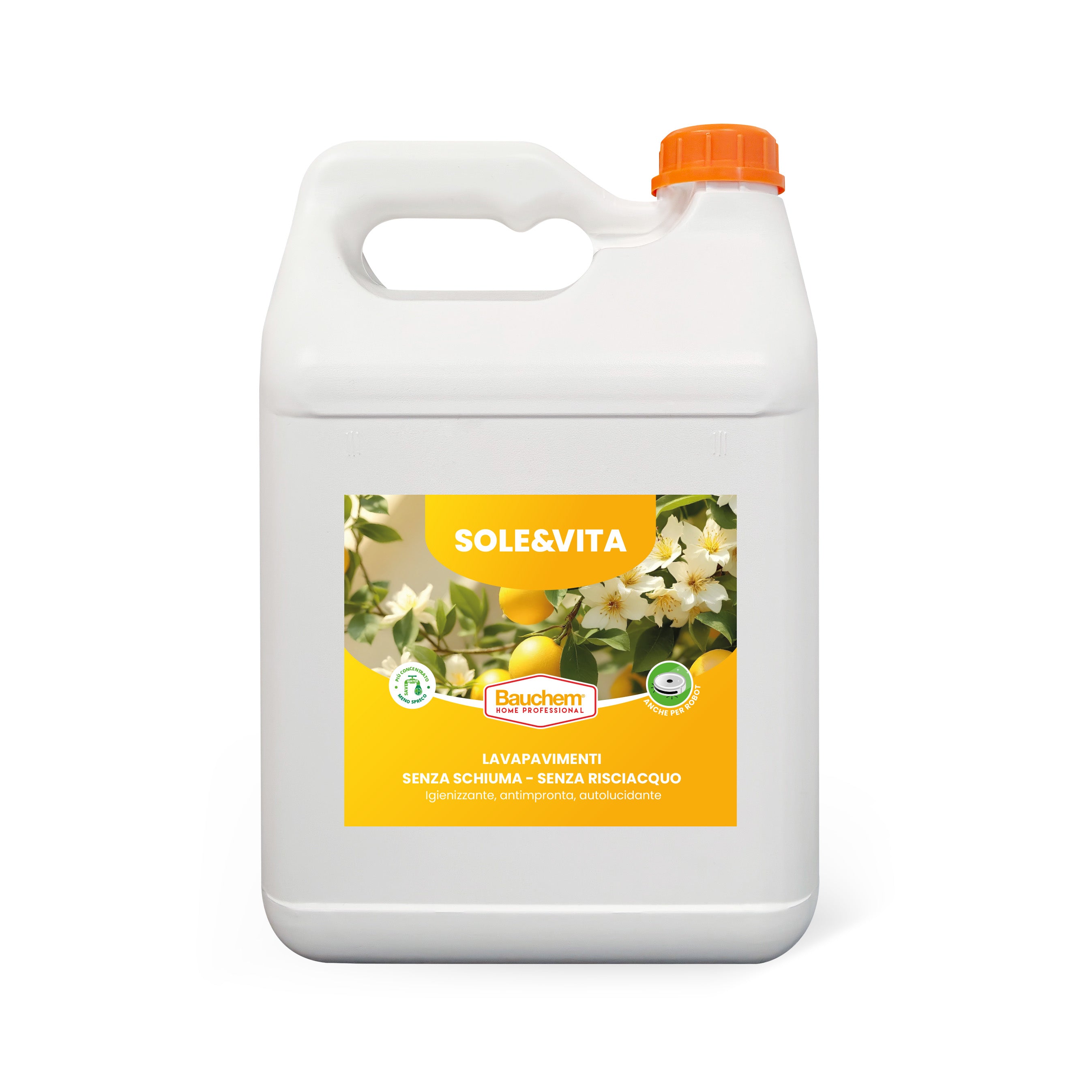 SOLE & VITA. Lavapavimenti igienizzante autolucidante, antimpronte senza risciacquo