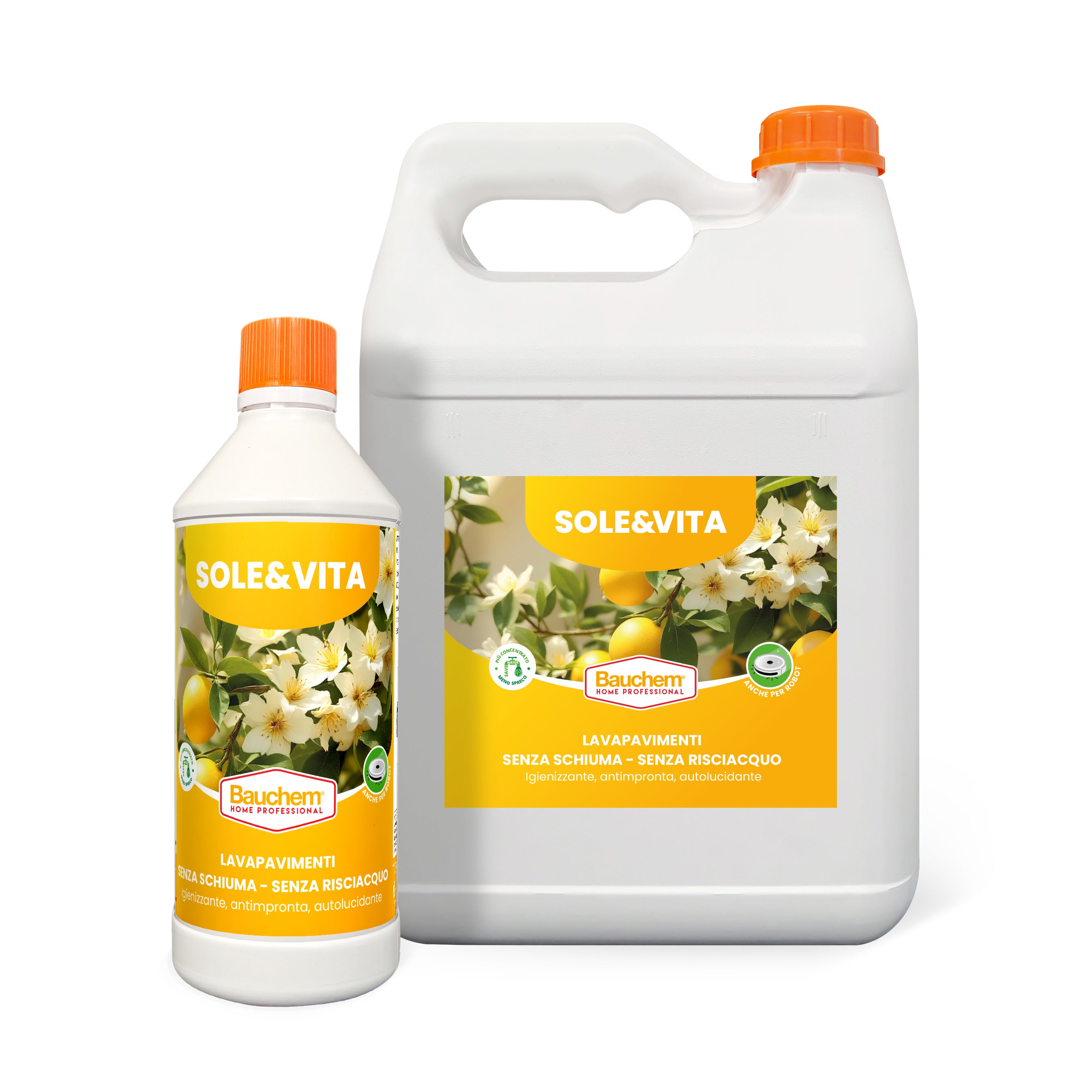 SOLE & VITA. Lavapavimenti igienizzante autolucidante, antimpronte senza risciacquo