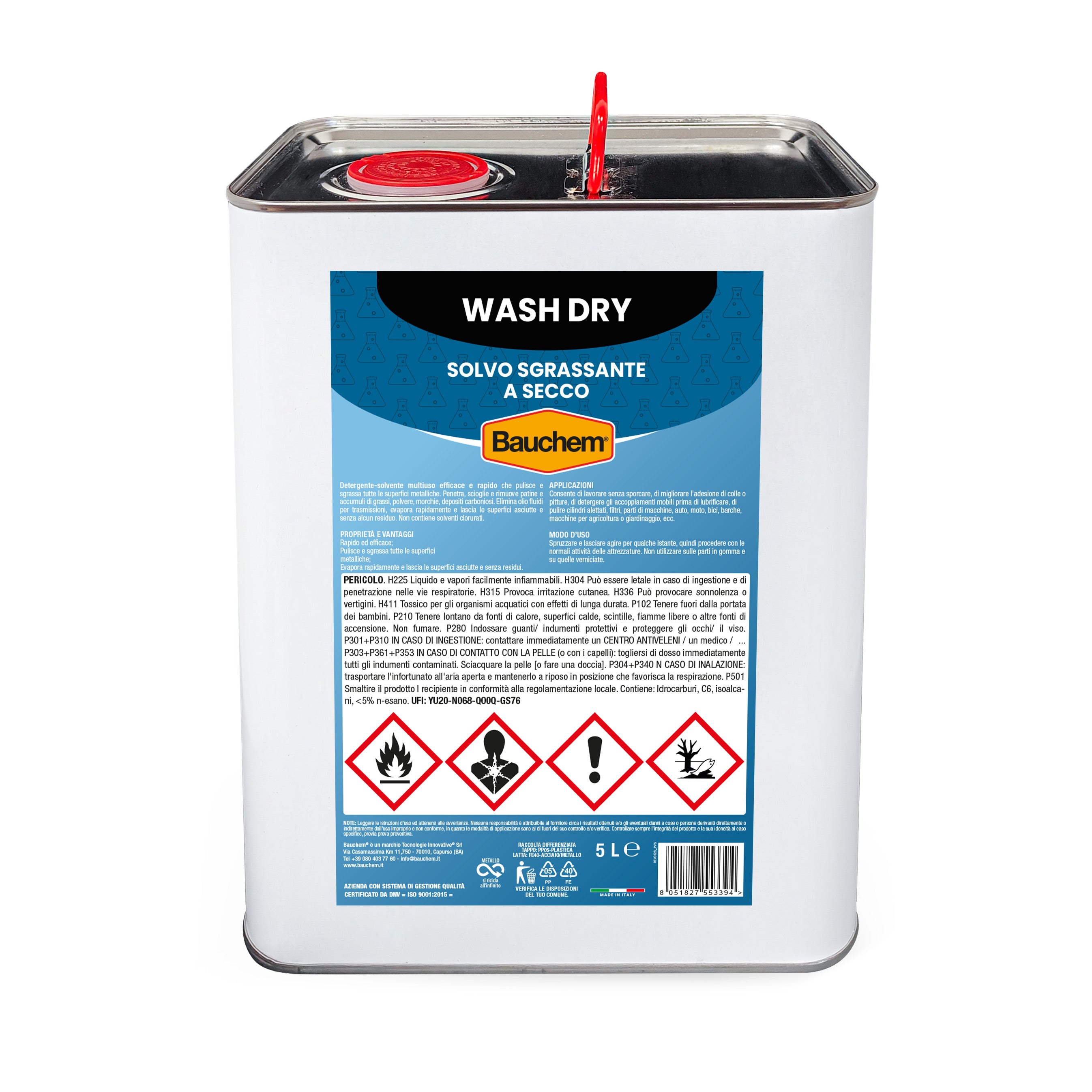 WASH DRY. Solvo sgrassante a secco