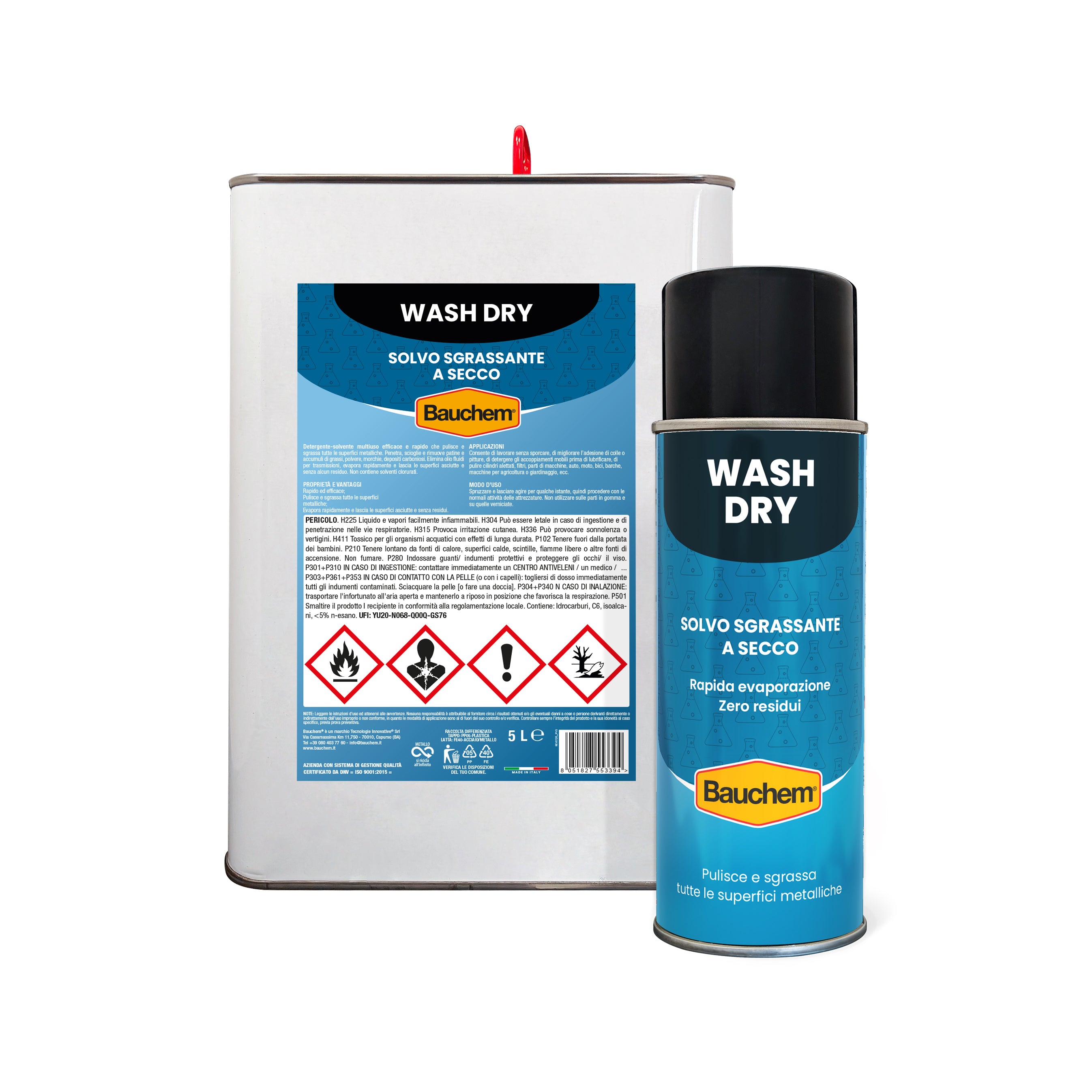 WASH DRY. Solvo sgrassante a secco