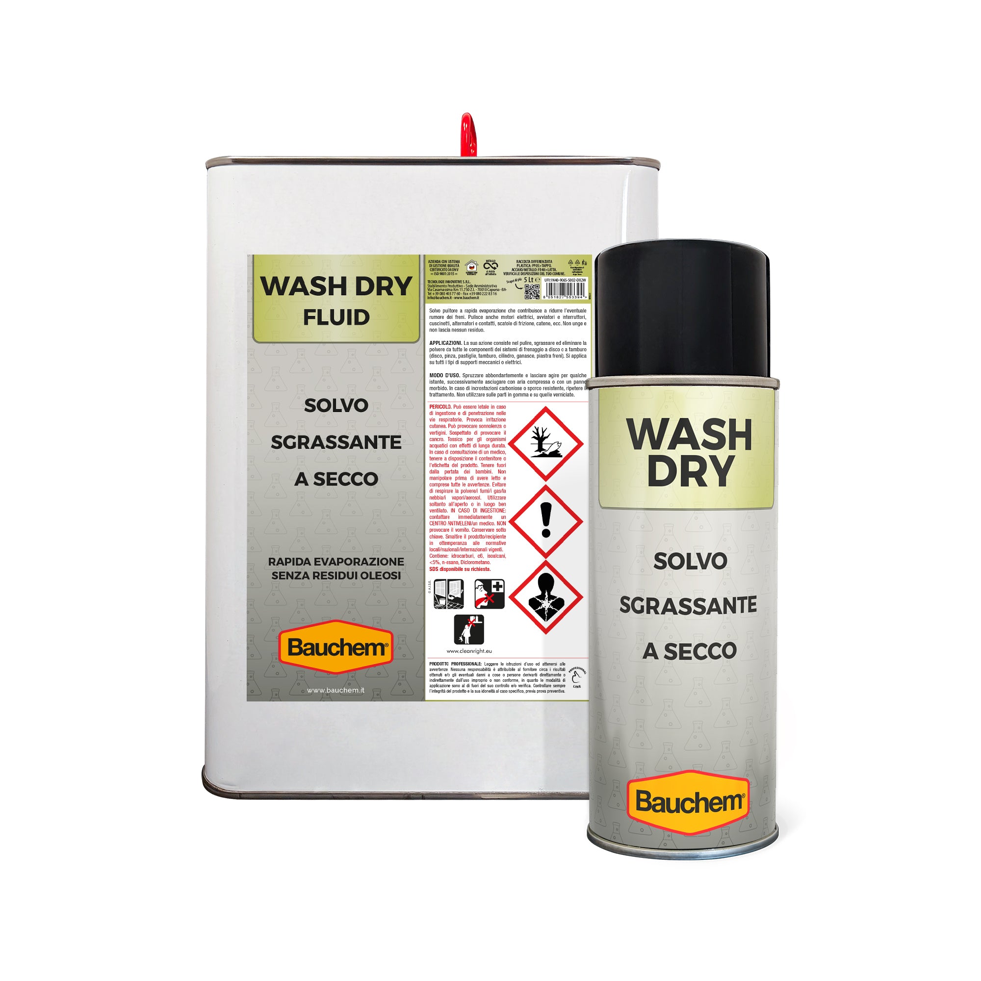 WASH DRY. Solvo sgrassante a secco