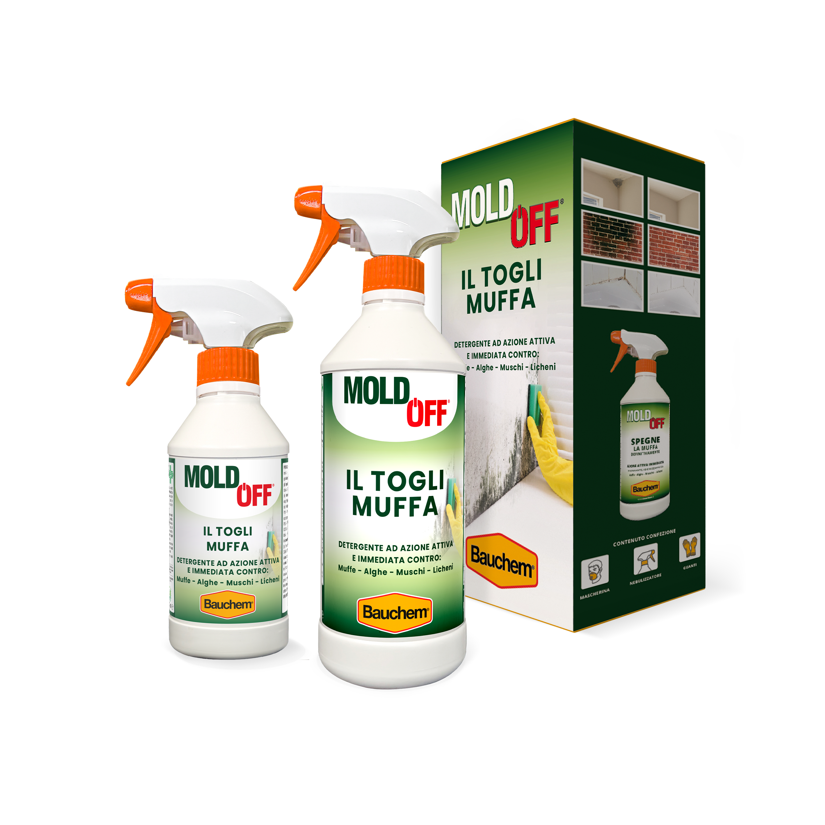IL TOGLI MUFFA MOLDOFF®. Detergente ad azione attiva immediata, sbiancante e igienizzante