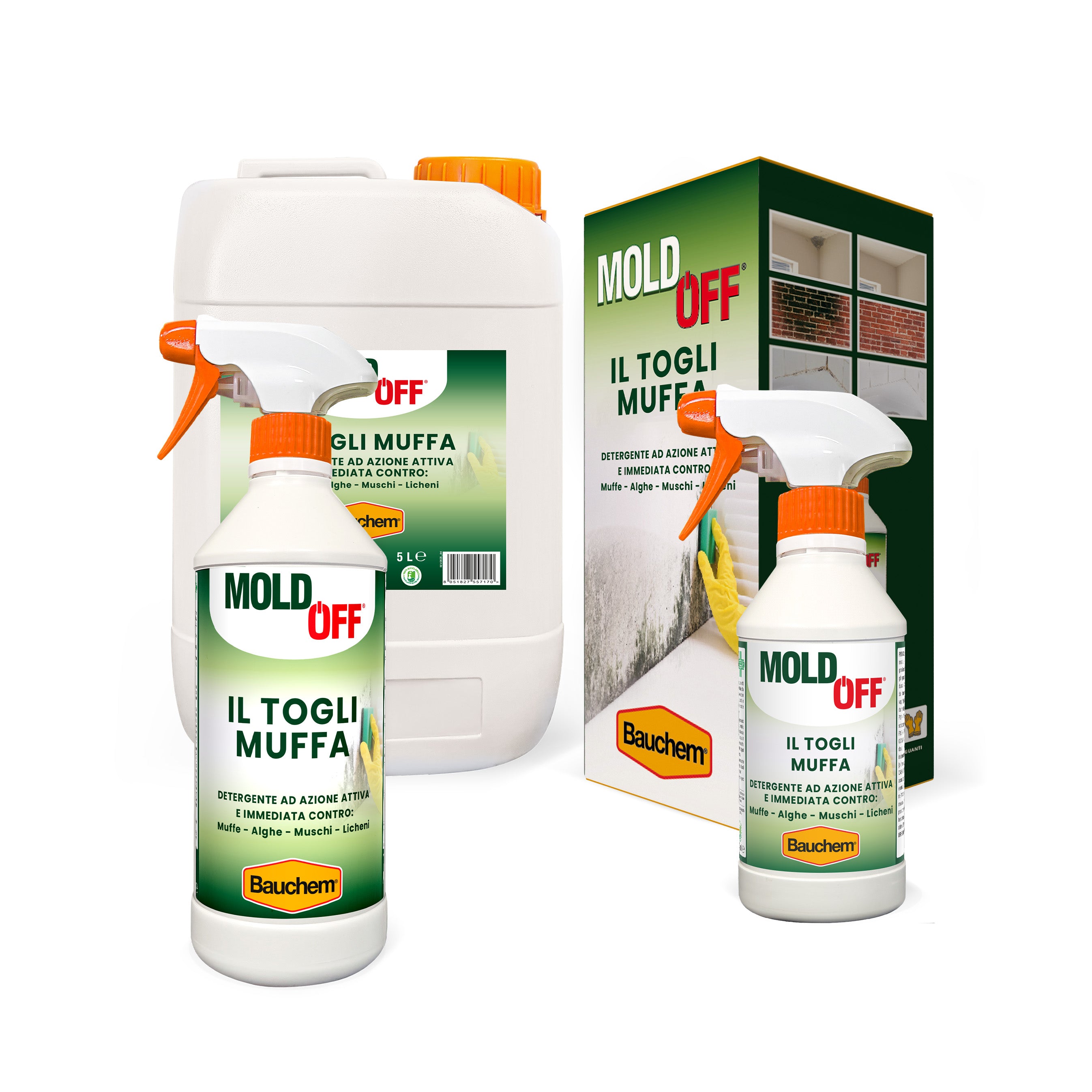 IL TOGLI MUFFA MOLDOFF®. Detergente ad azione attiva immediata, sbiancante e igienizzante